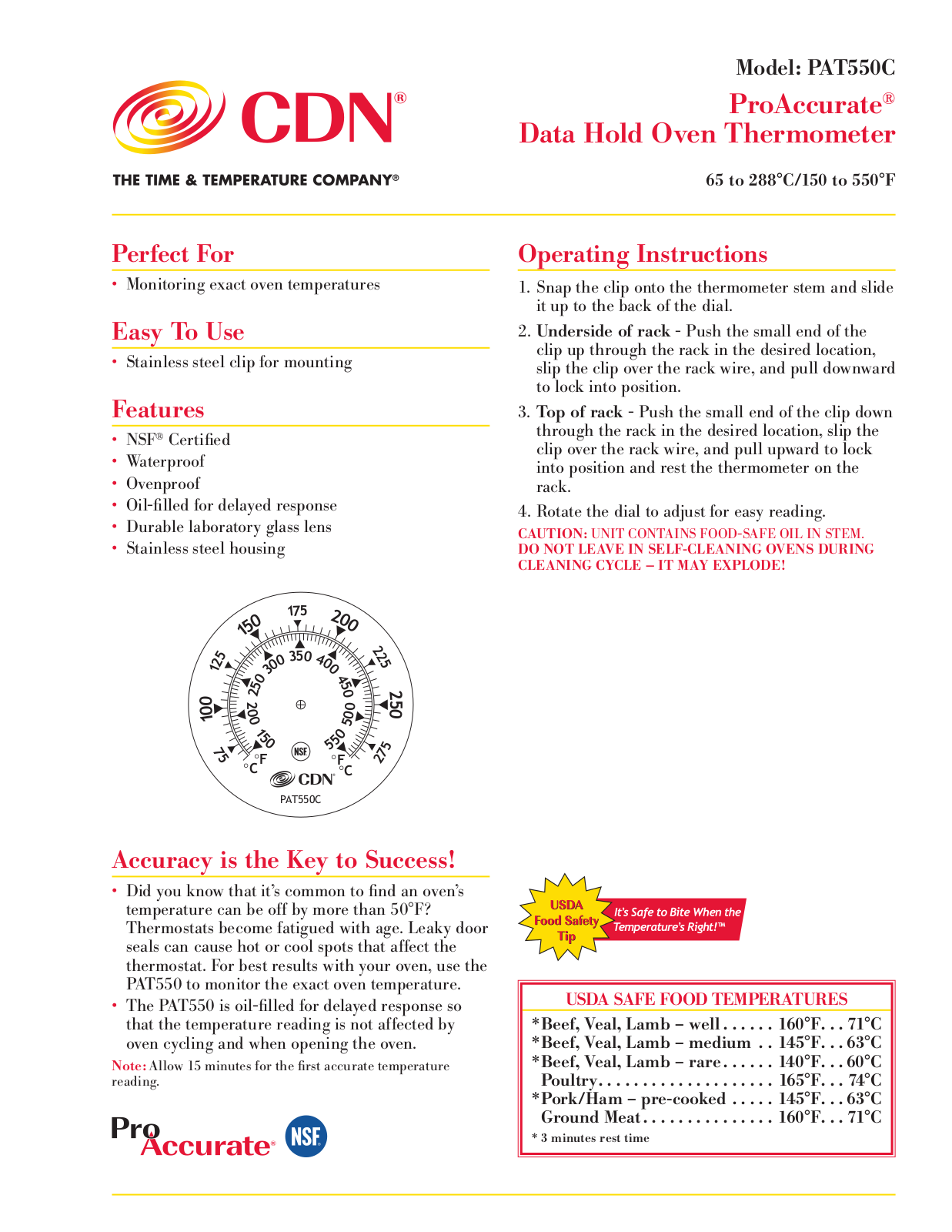 CDN PAT550C User Manual