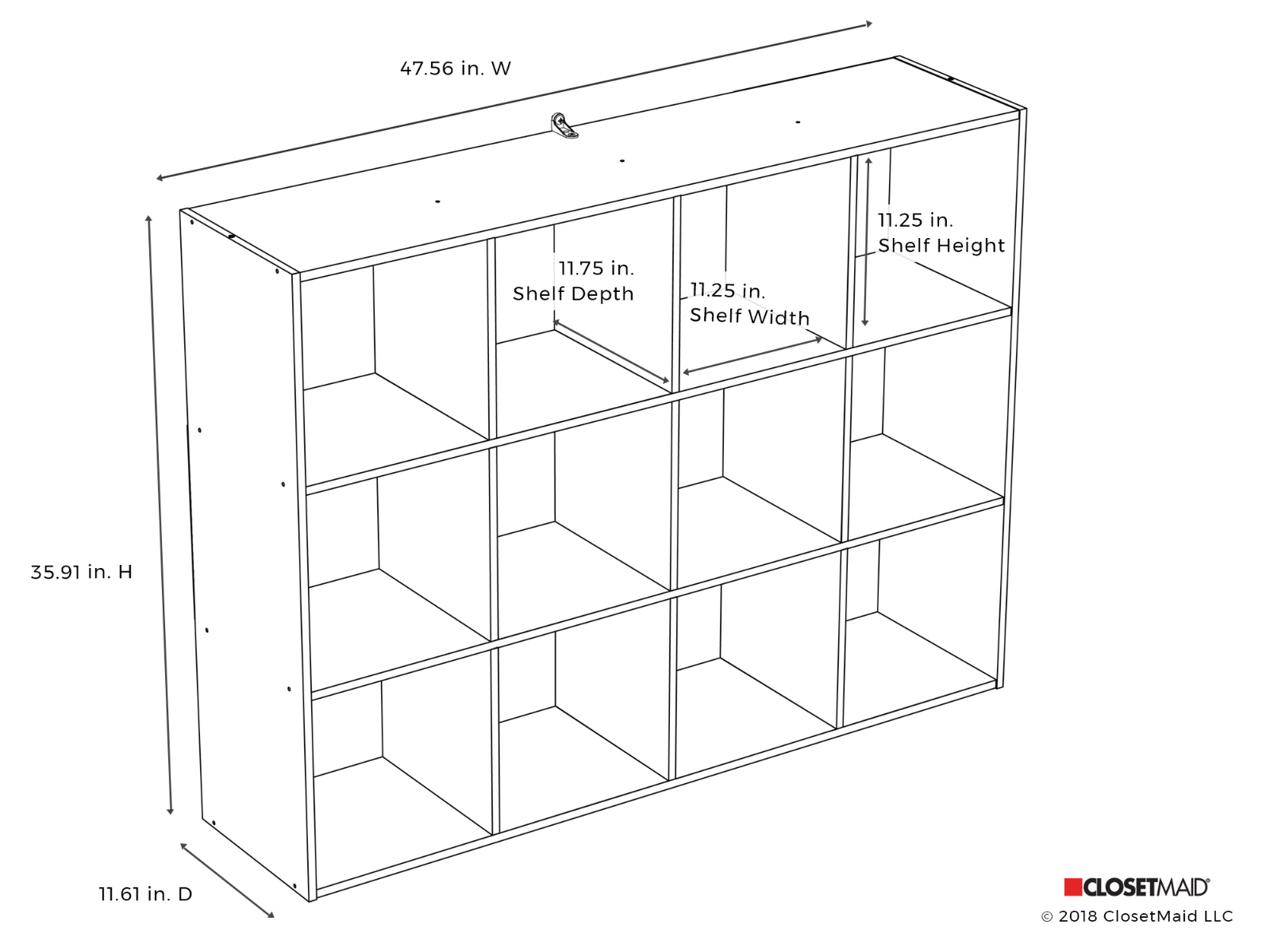 ClosetMaid CLOP1021 Dimensions - ManualMachine.com