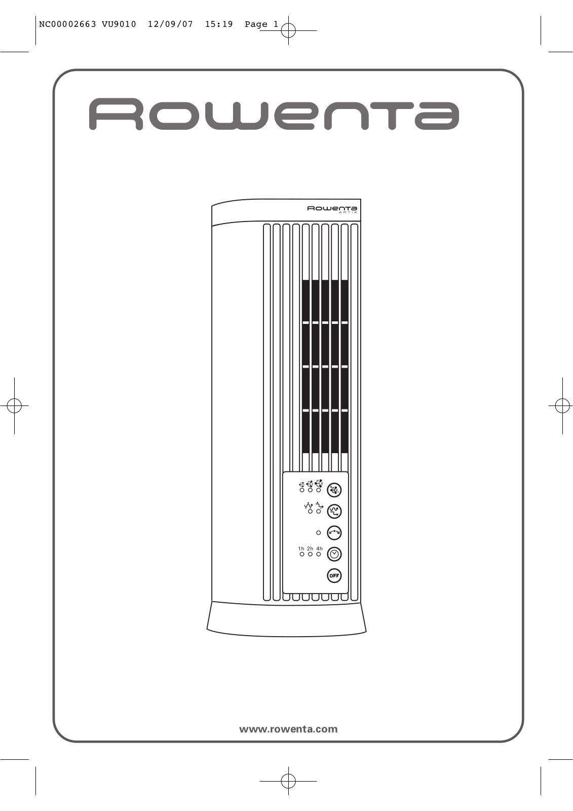 Rowenta VU9010 User manual