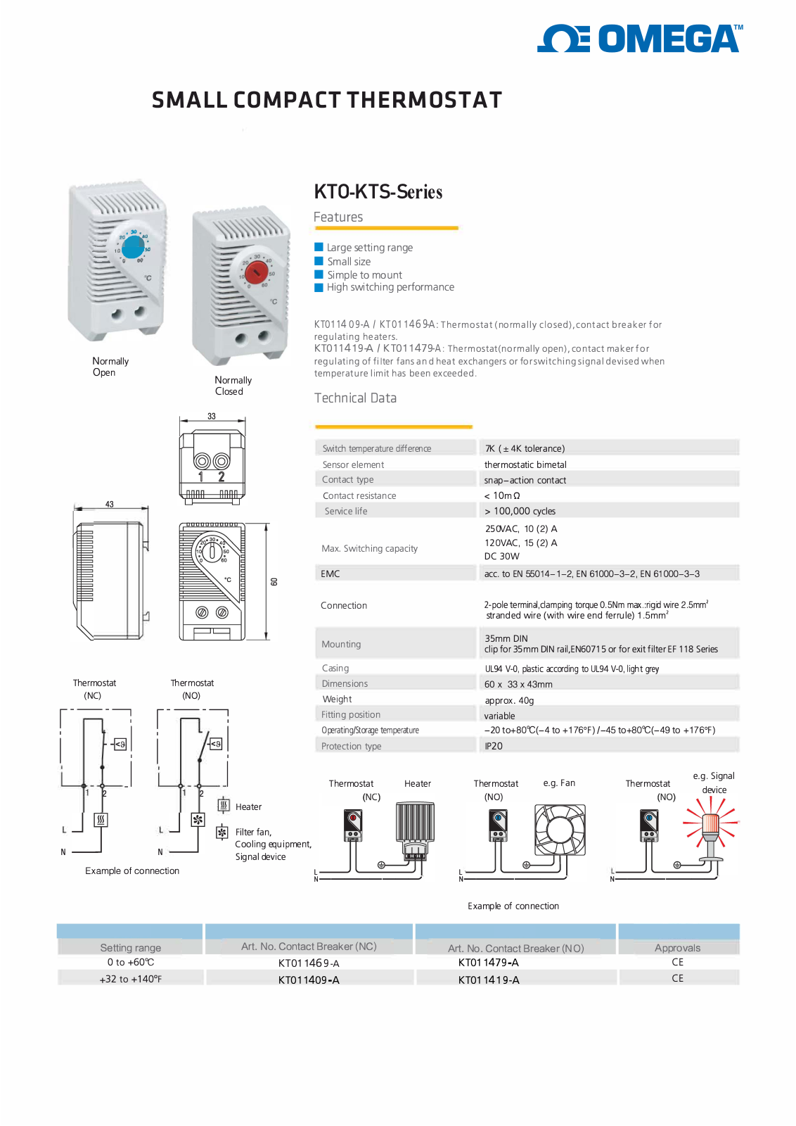Omega KTO, KTS Specification - ManualMachine.com