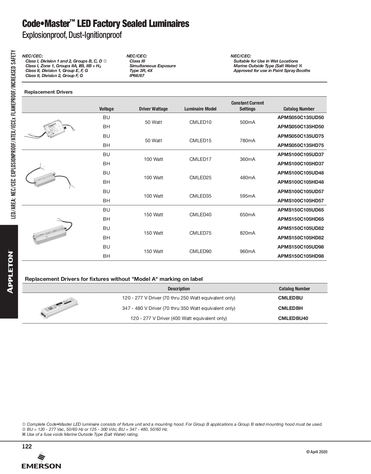 Appleton Code•Master™ LED Factory Sealed Luminaires Catalog Page