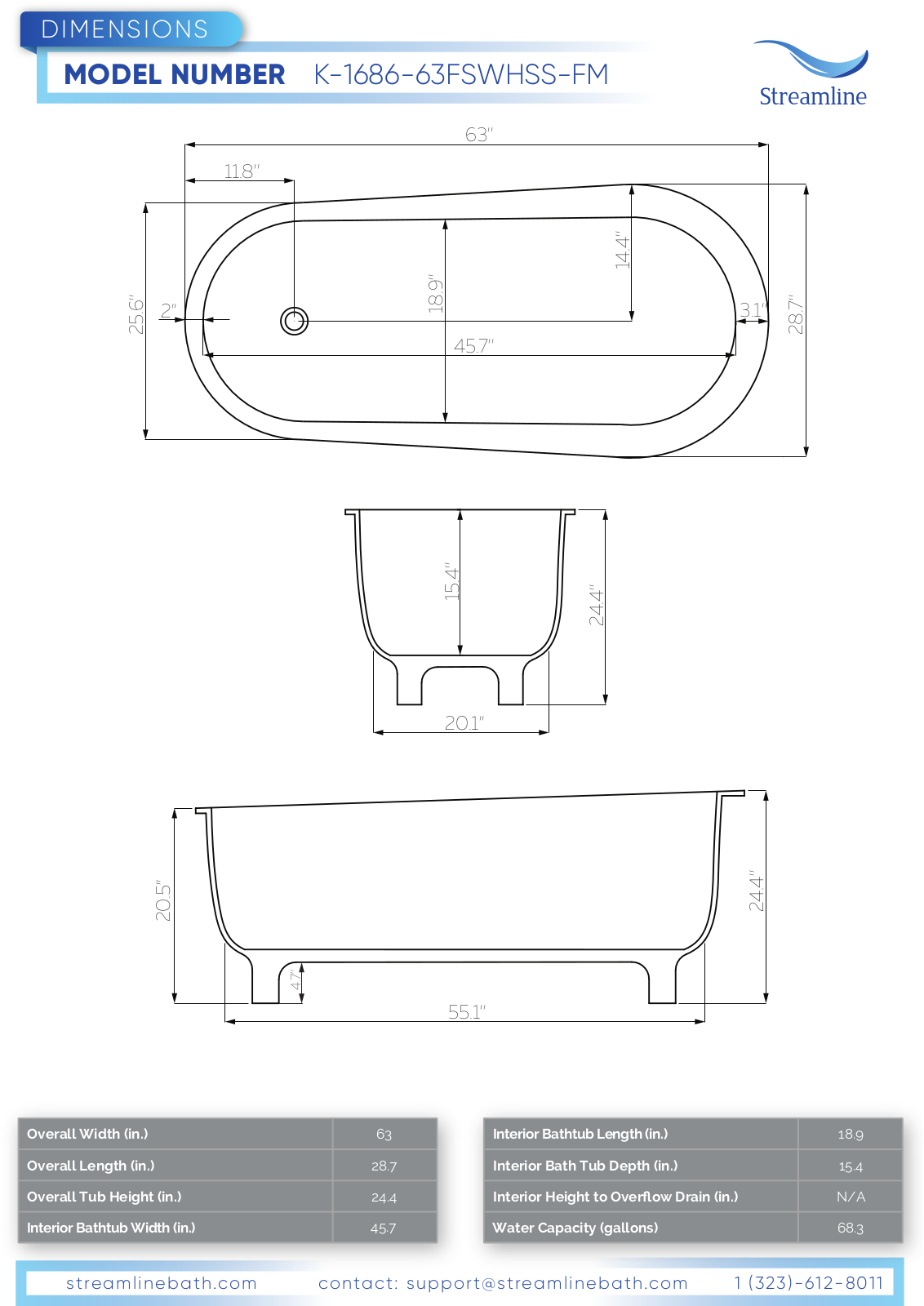 Streamline K168663FSWHSSFM Specifications