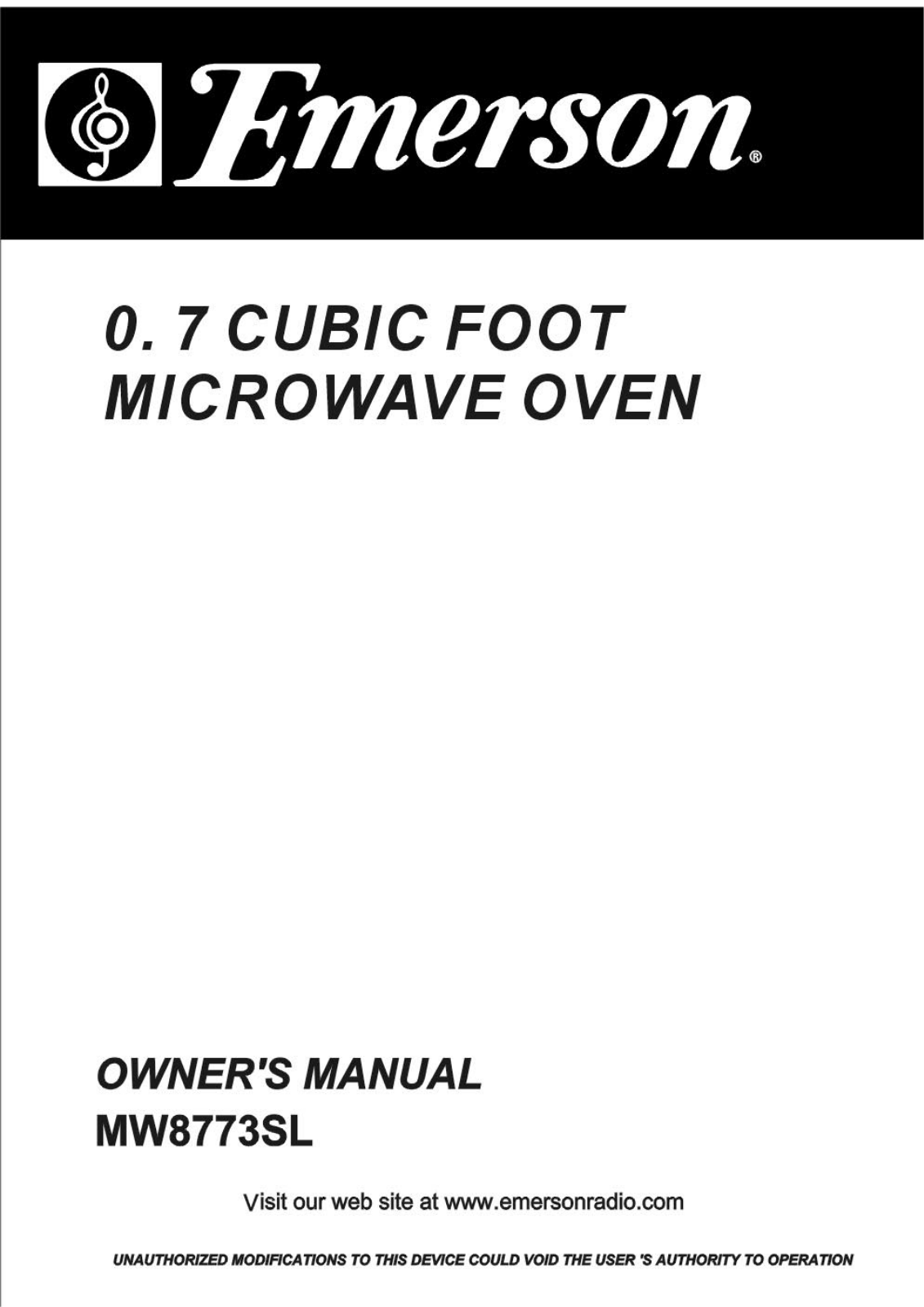 Emerson MW8773SL User Manual