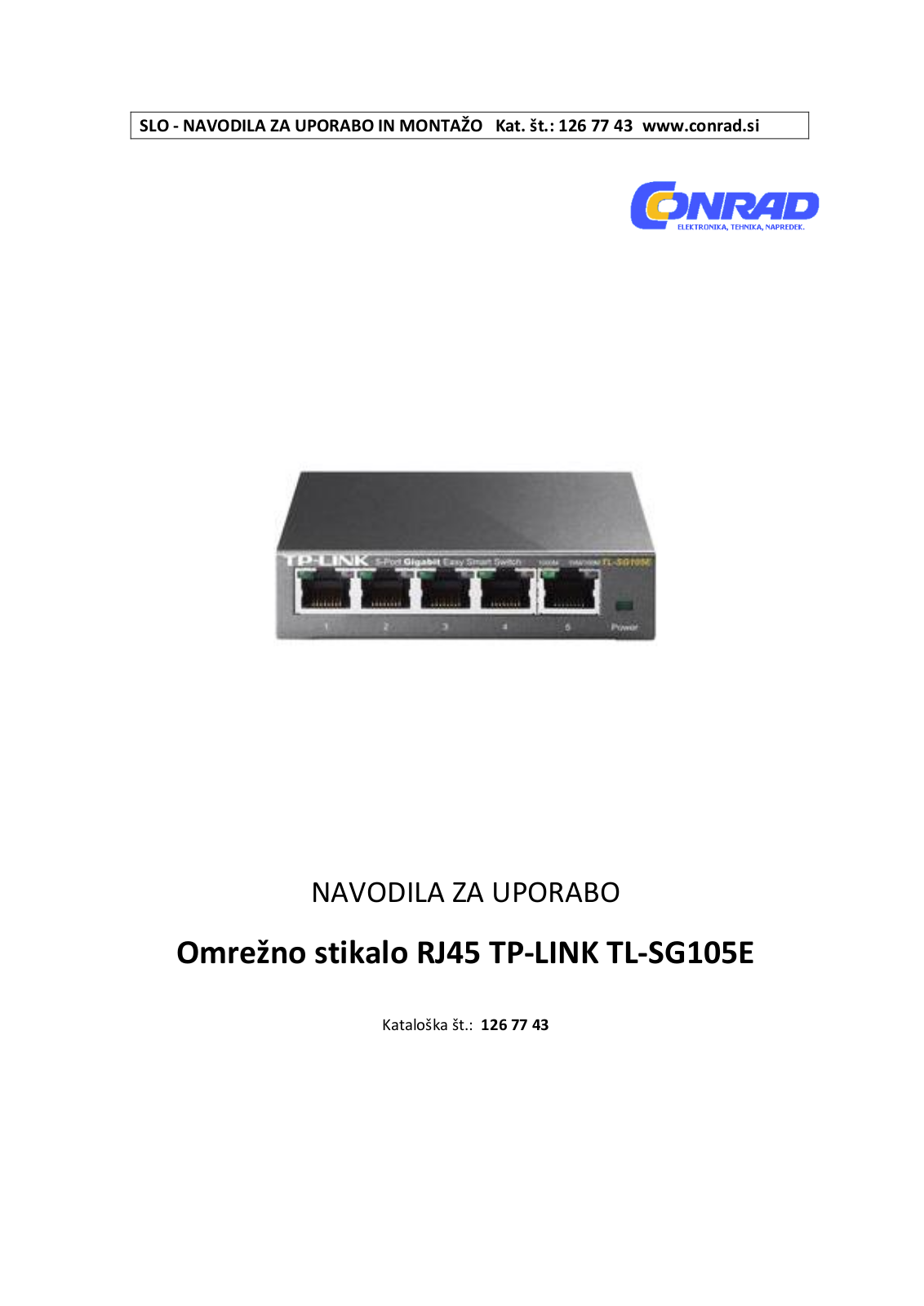 TP-LINK TL-SG105E User guide