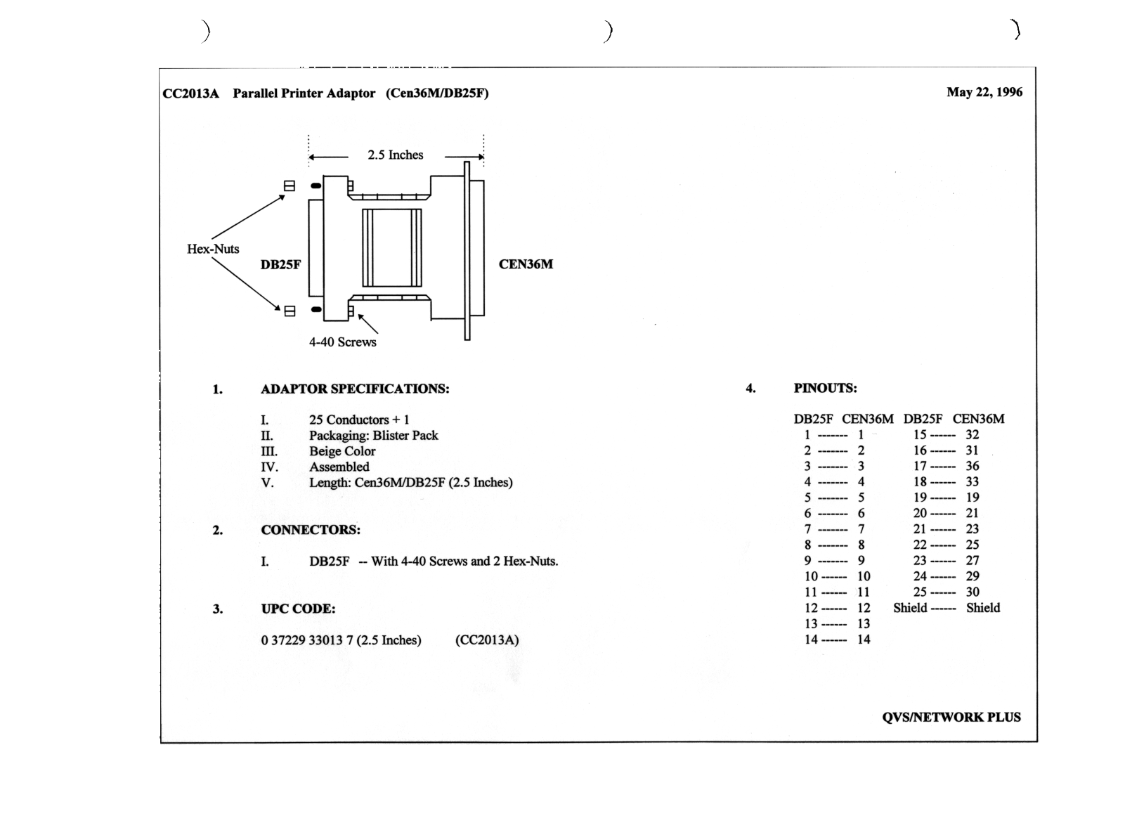 QVS CC2013A User Manual