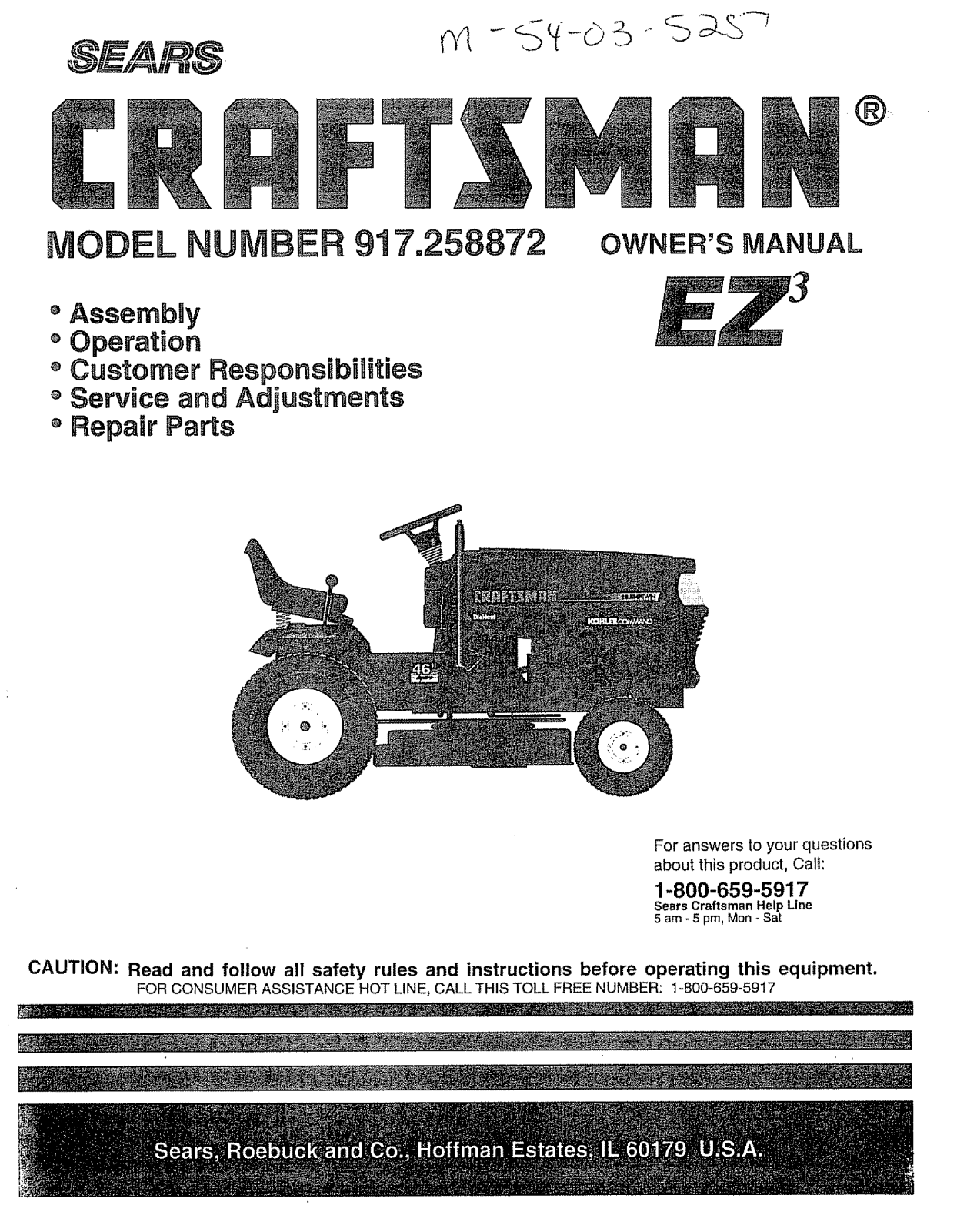 Craftsman 917258872 Owner’s Manual