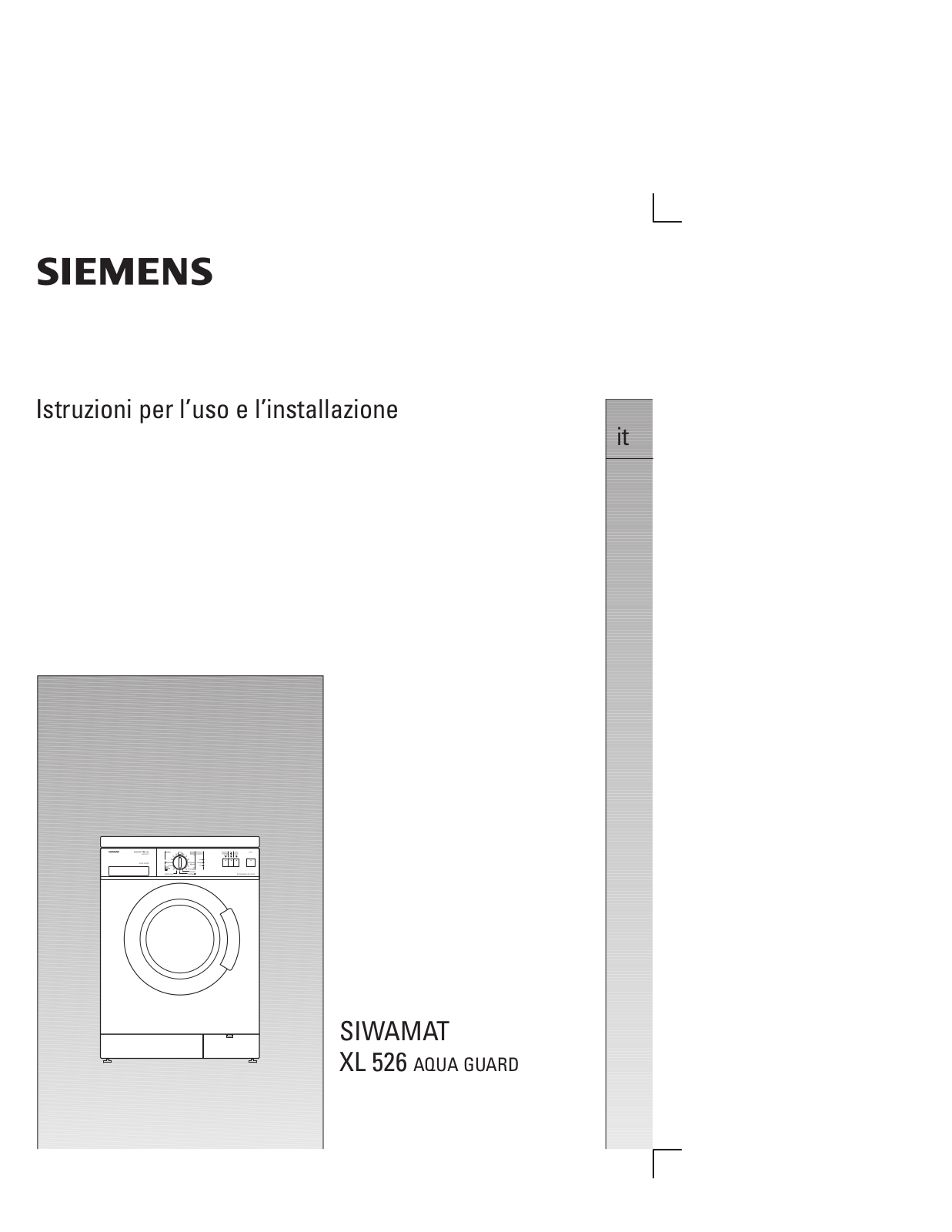 Siemens WM52601IT User Manual