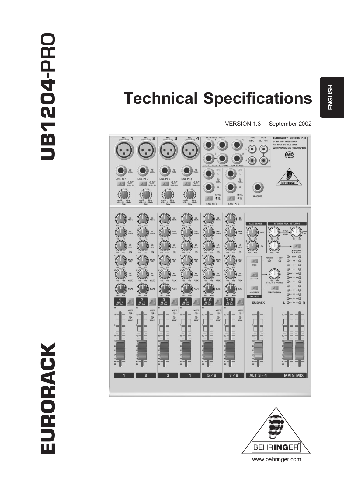 Behringer UB1204-PRO User Manual