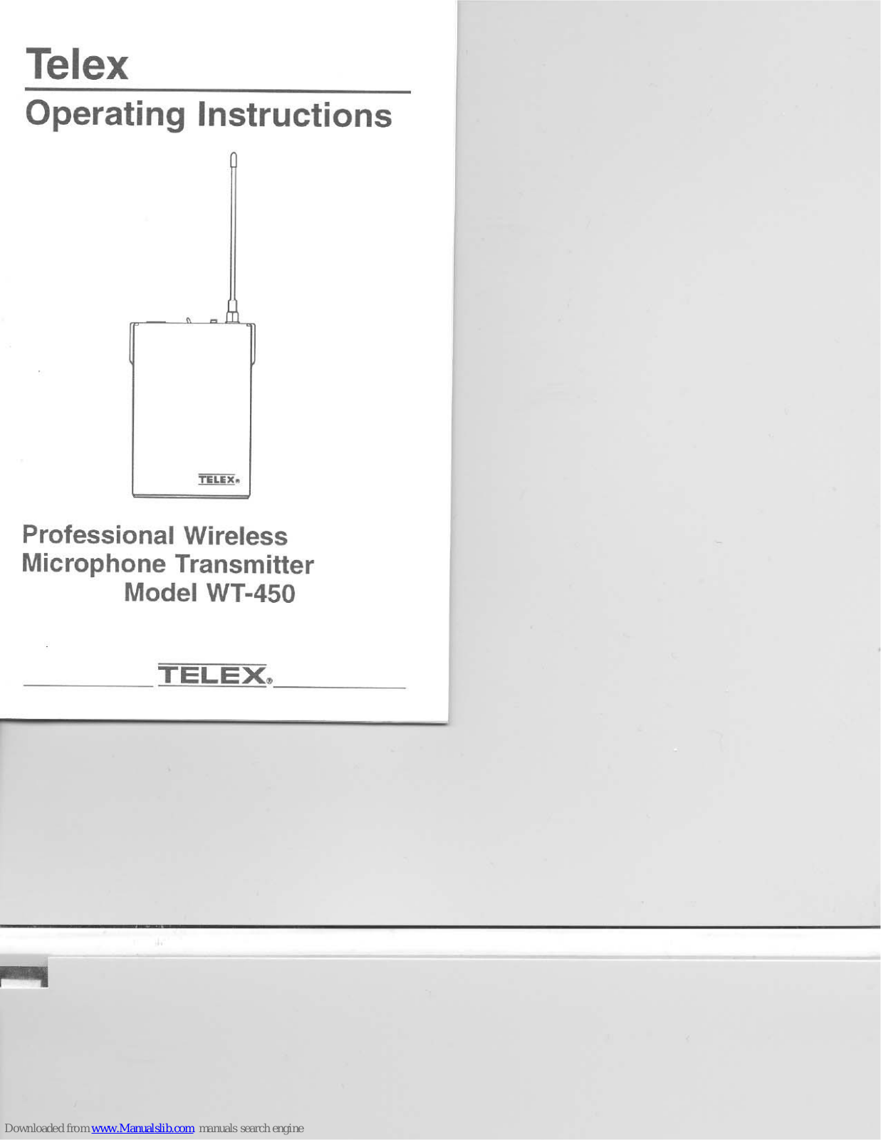 Telex WT-450 Operating Instructions Manual