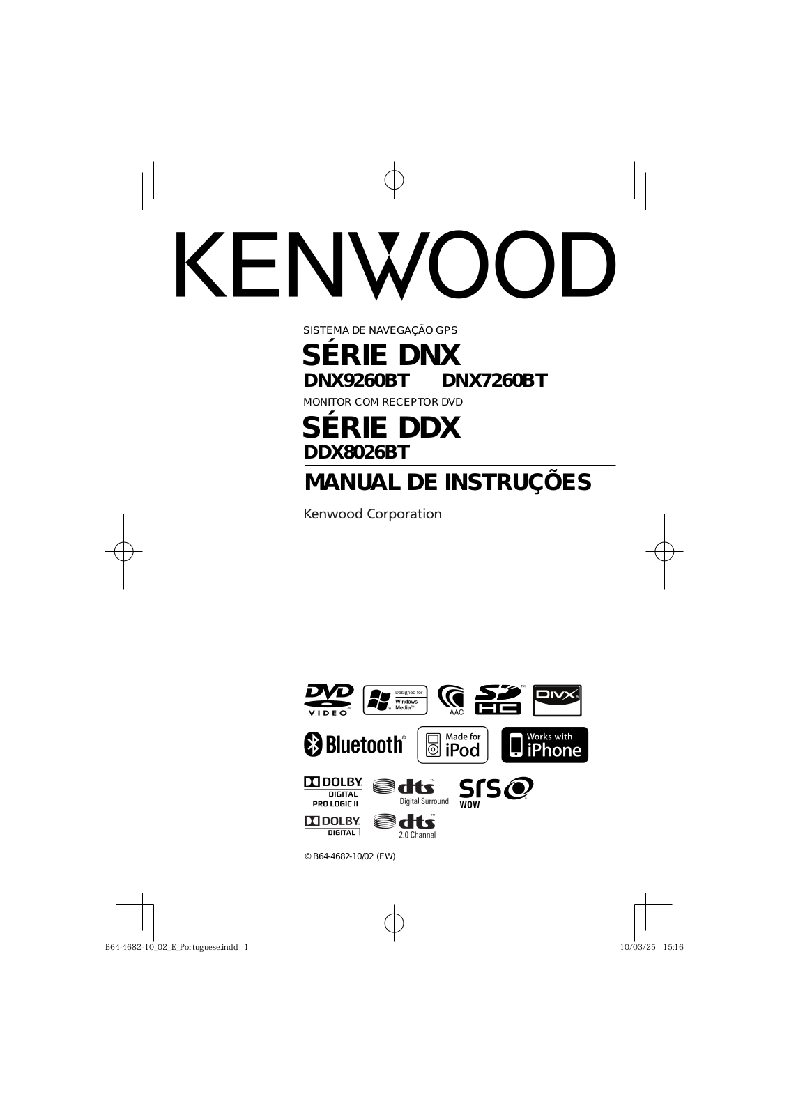 Kenwood DNX7260BT, DNX9260BT, DDX8026BT User Manual