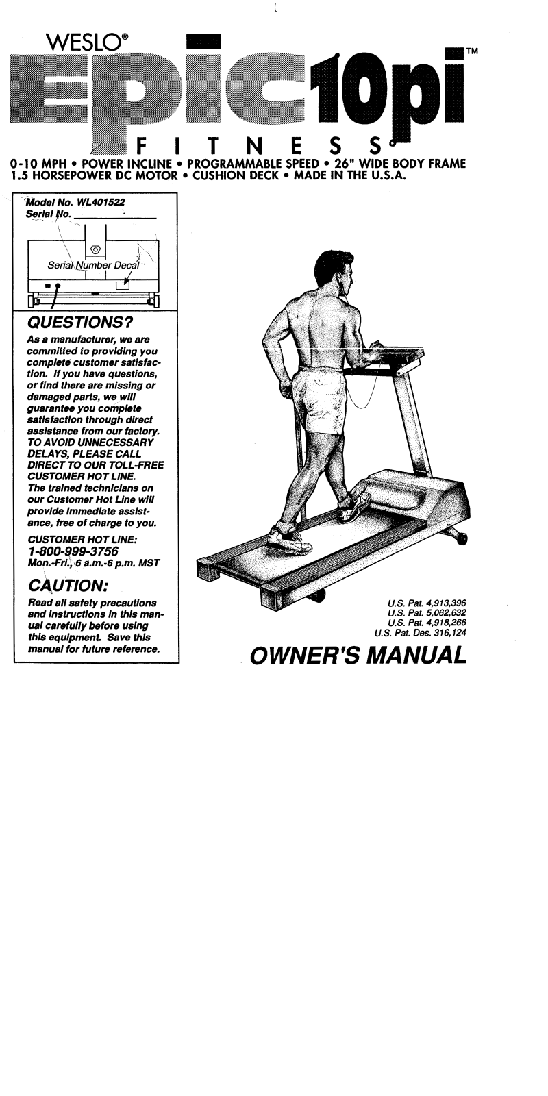 Weslo WL401522 Owner's Manual