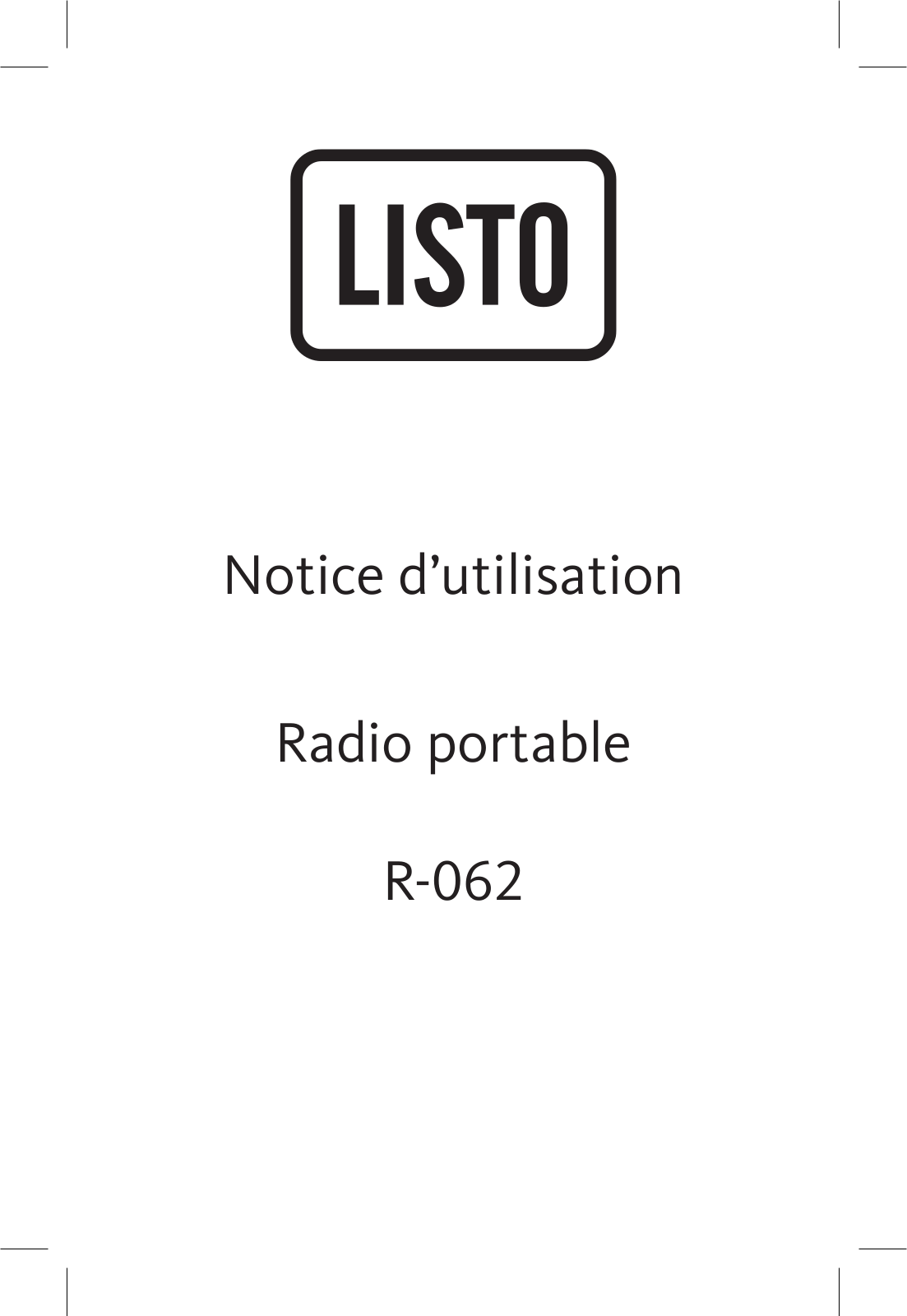 Listo R-062 User Manual