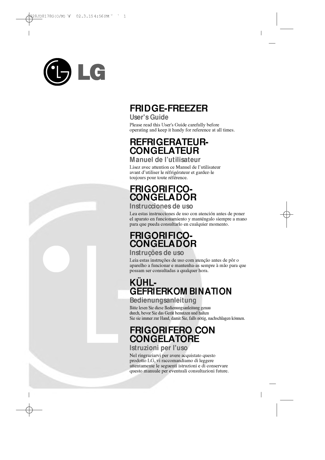 Lg GR-3896SQF User Manual