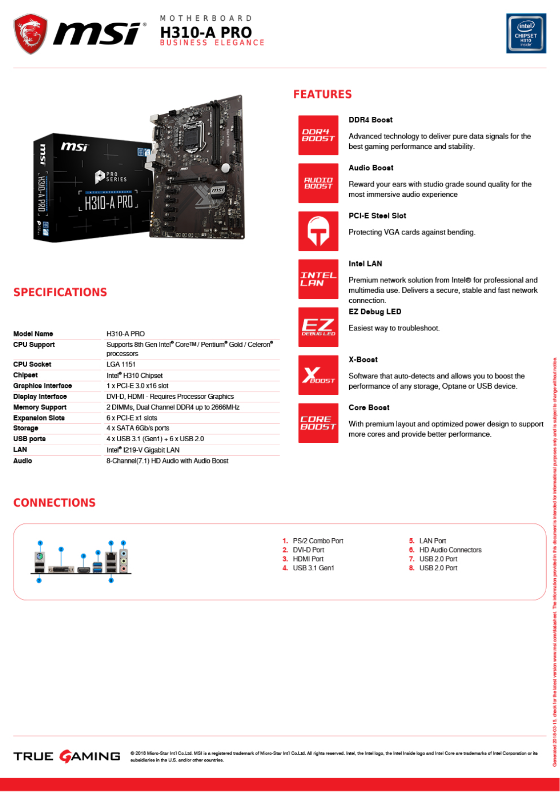 MSI H310-A Pro Service Manual