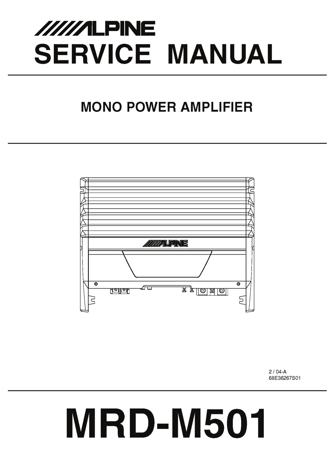 Alpine MRD-M501 Service Manual