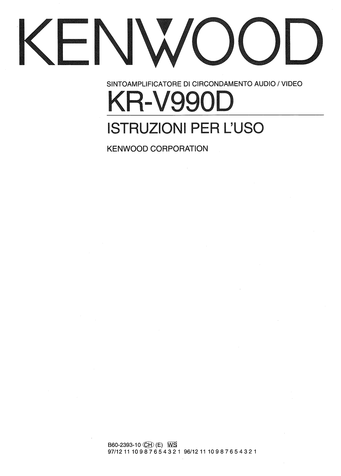 Kenwood KR-V990D User Manual