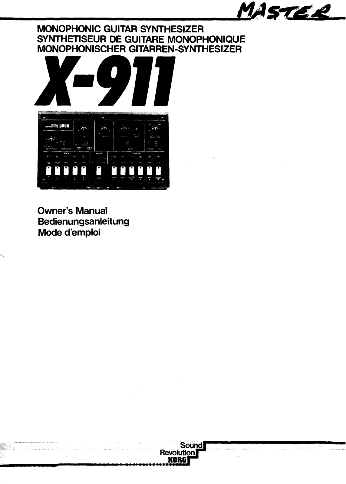 Korg X-911 User Manual