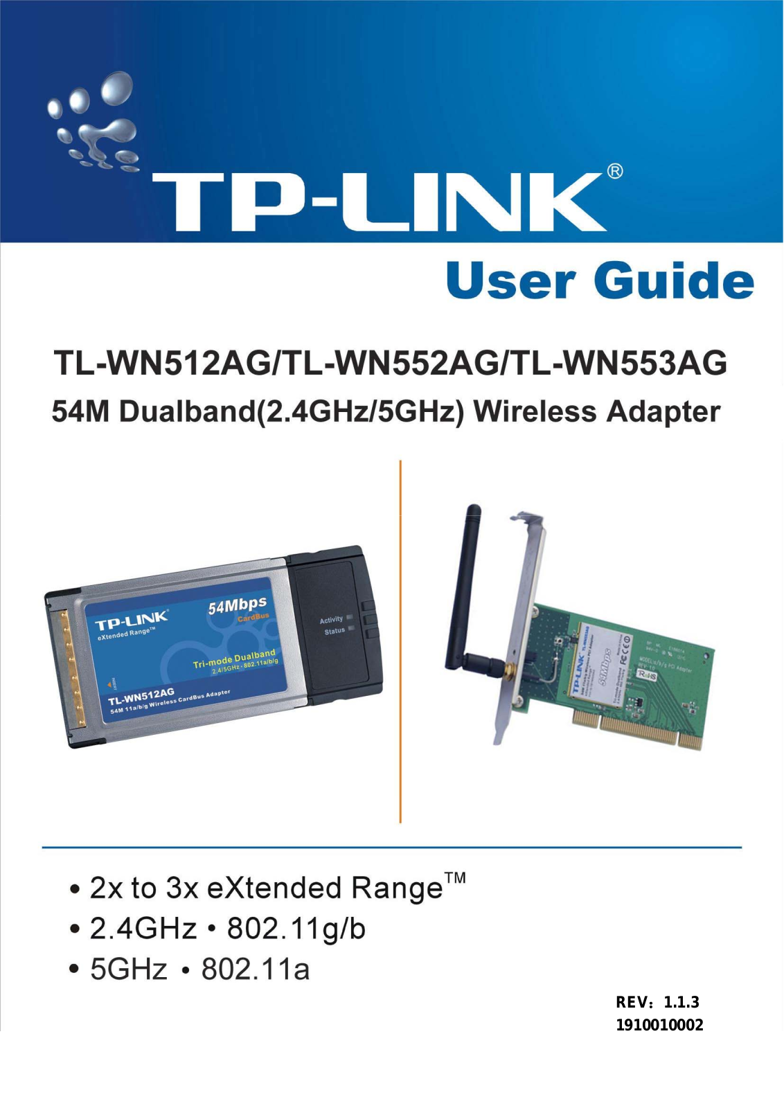 TP-LINK TL-WN512AG, TL-WN552AG, TL-WN553AG User Guide