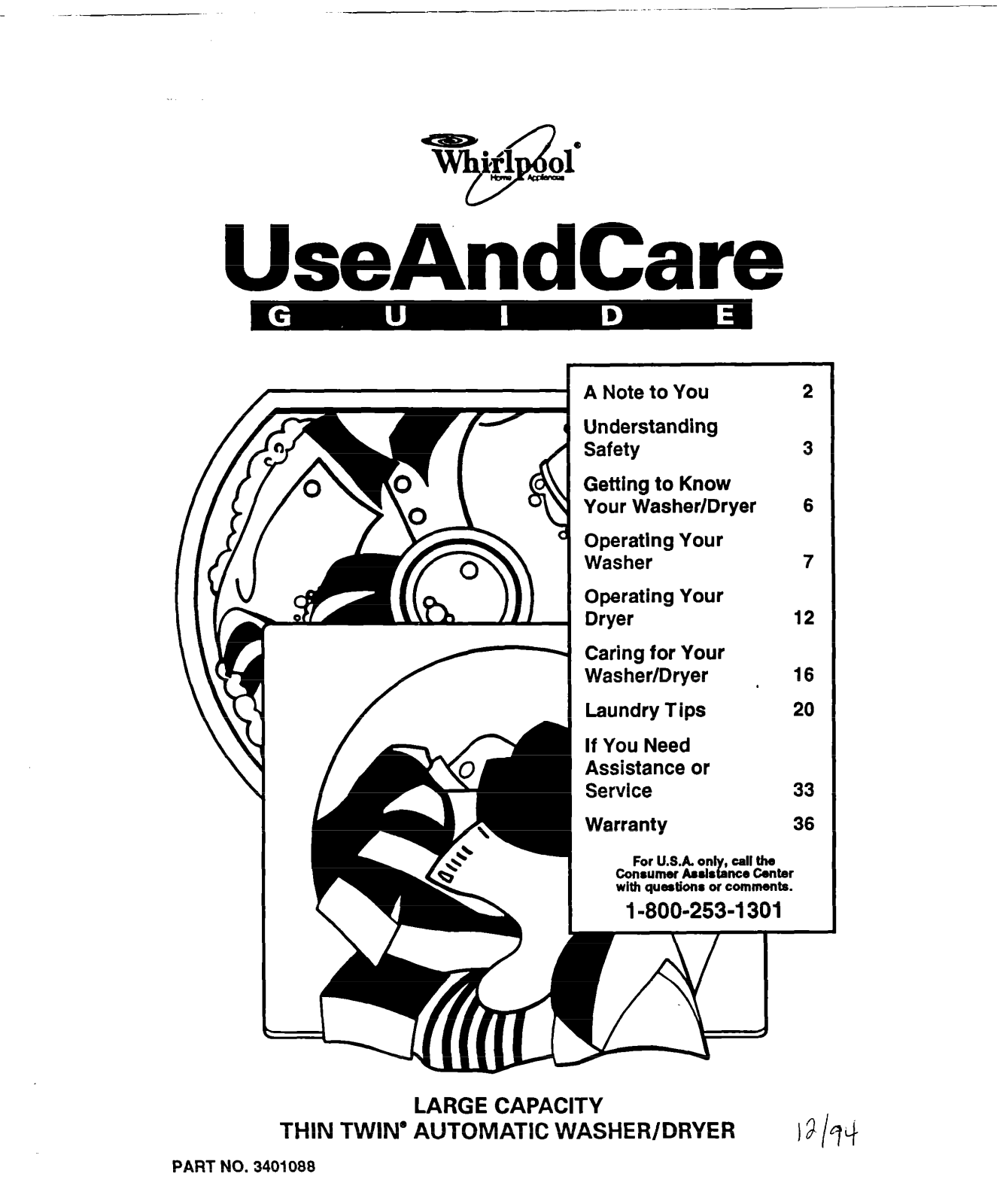 Whirlpool Thin Twin User and care guide User guide - ManualMachine.com