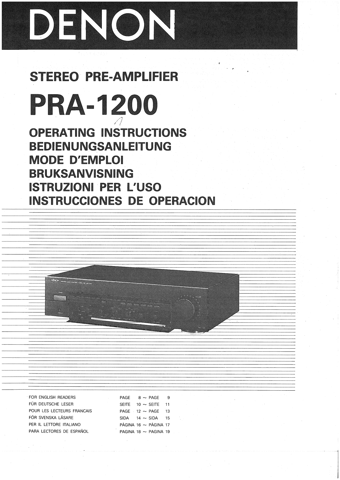 DENON PRA-1200 User Manual
