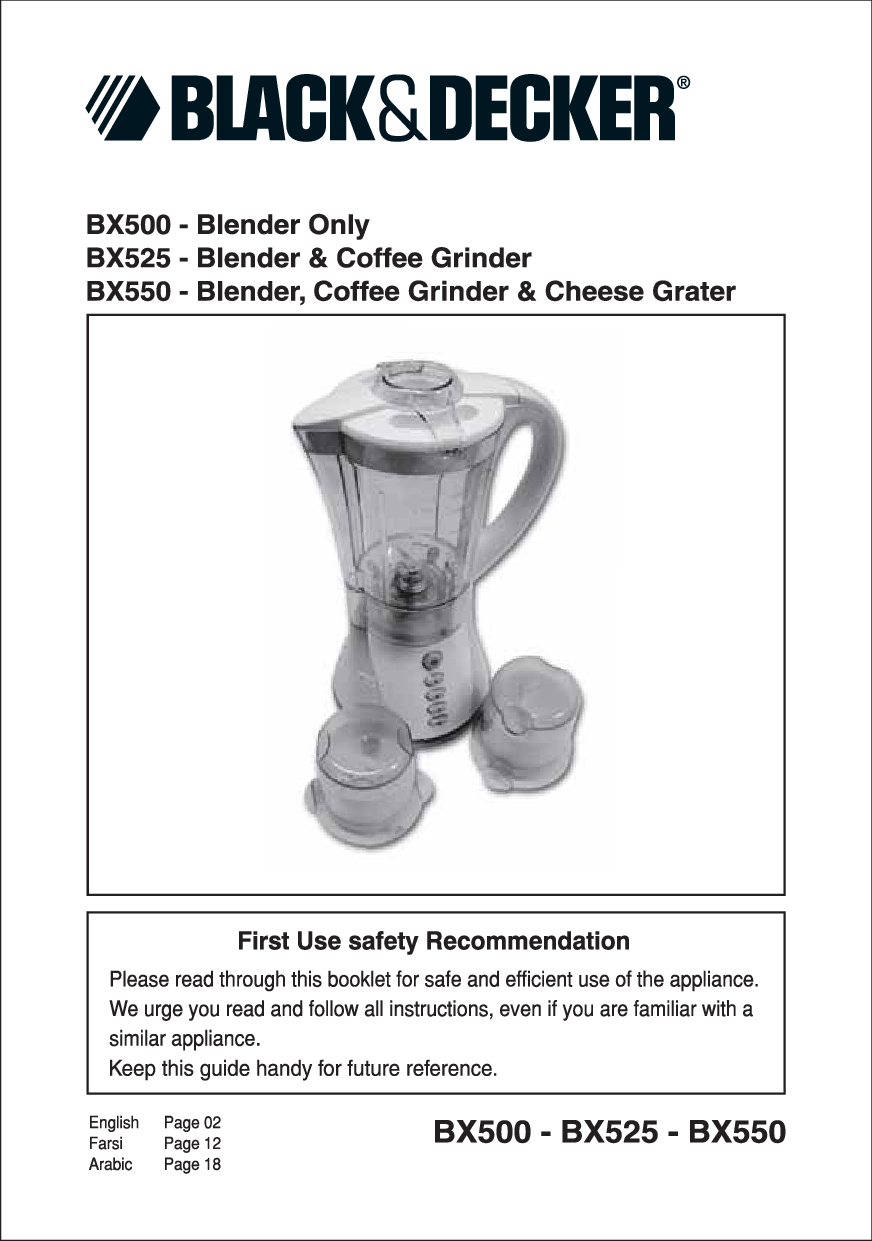 Black & Decker BX525, BX500, BX550 User Manual