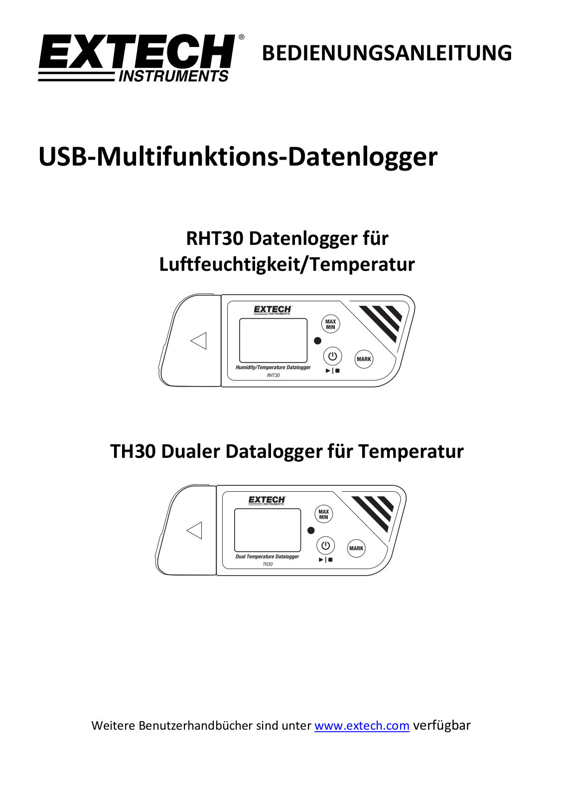 Extech RHT30, TH30 User guide