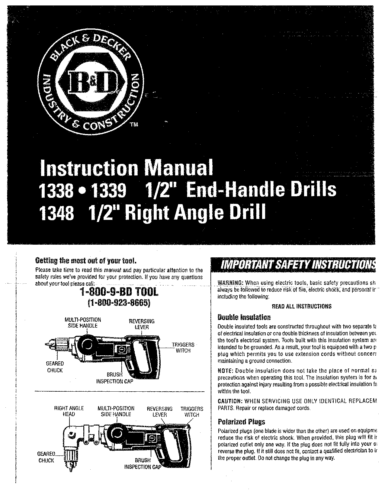 Black & Decker 1339, 1338, 1348 User Manual