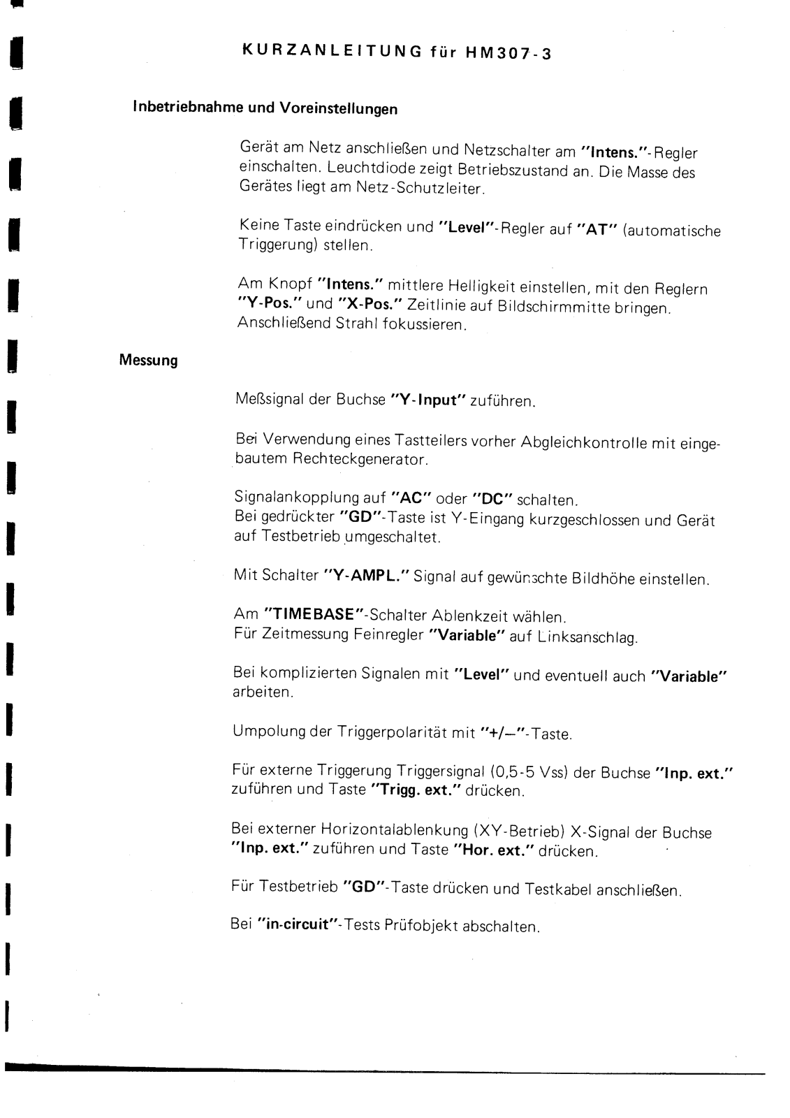 Hameg hm307-3 User Manual