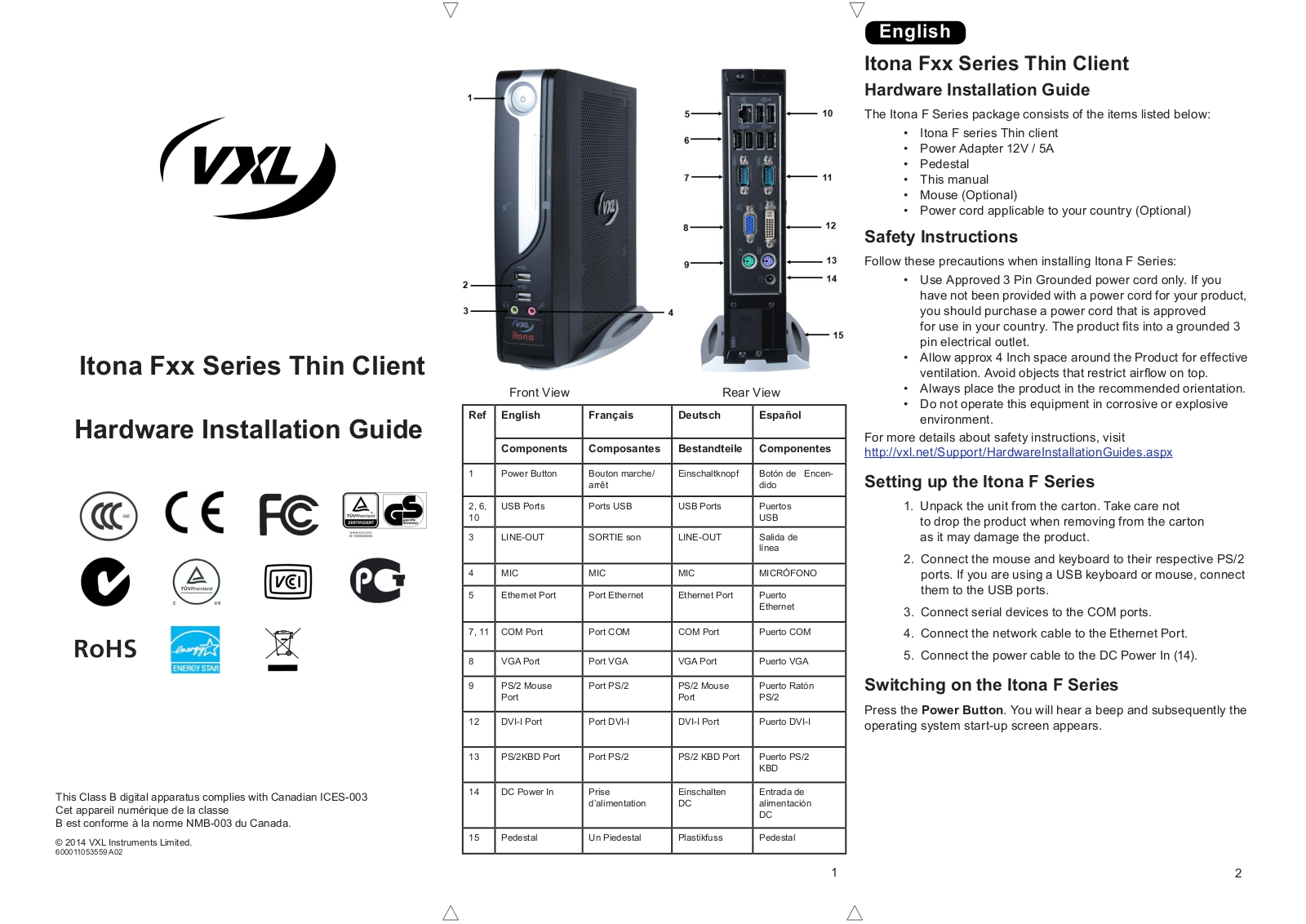 VXL Instruments Itona Fxx User Manual