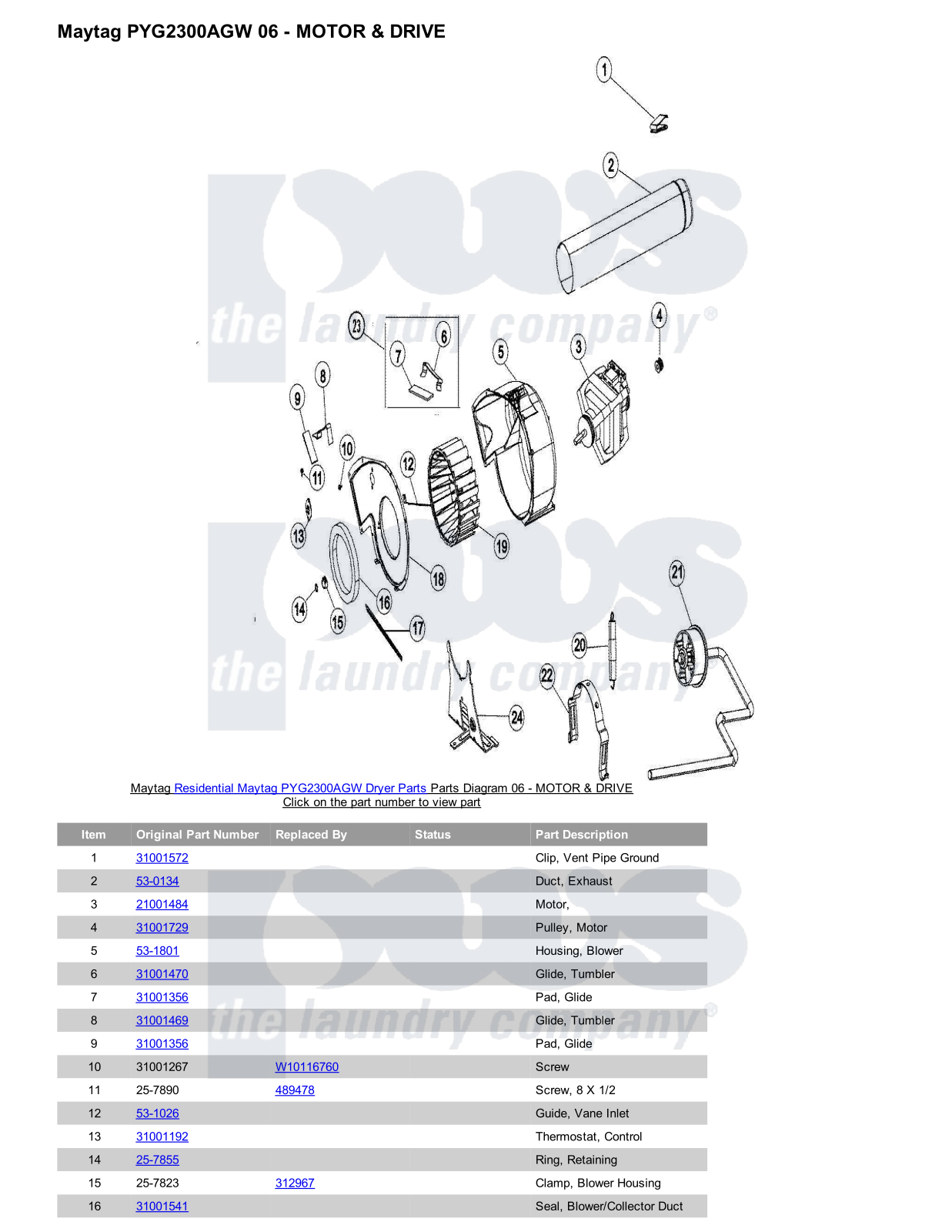 Maytag PYG2300AGW Parts Diagram