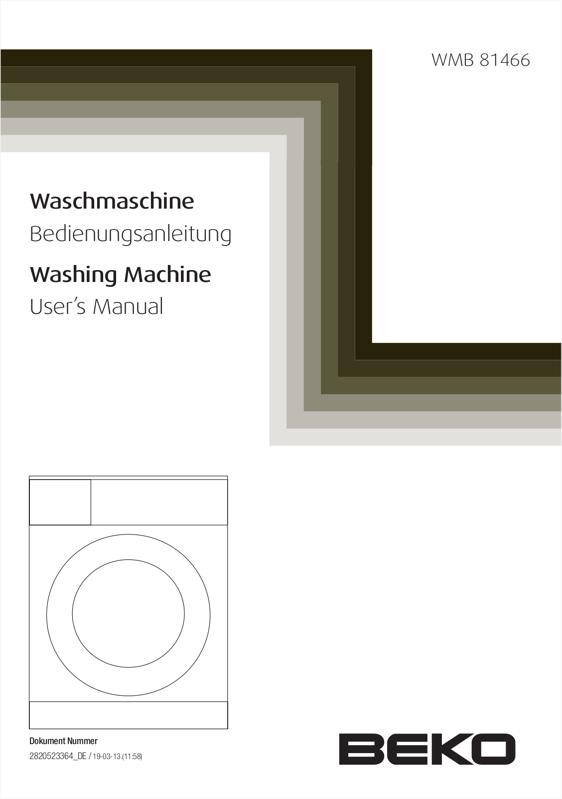 Beko WMB81466 User Manual