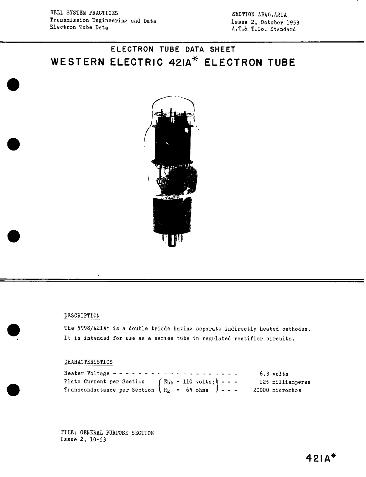 Western Electric 421-A Brochure