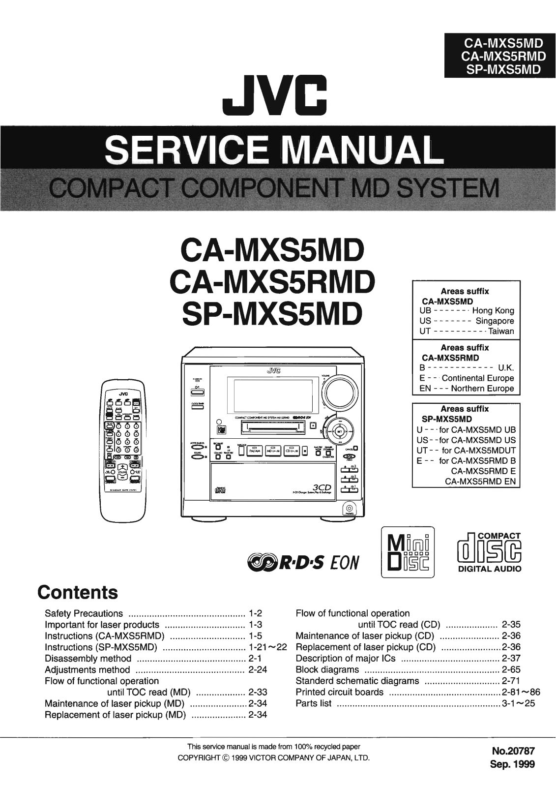 Jvc SP-MXS5-MD Service Manual