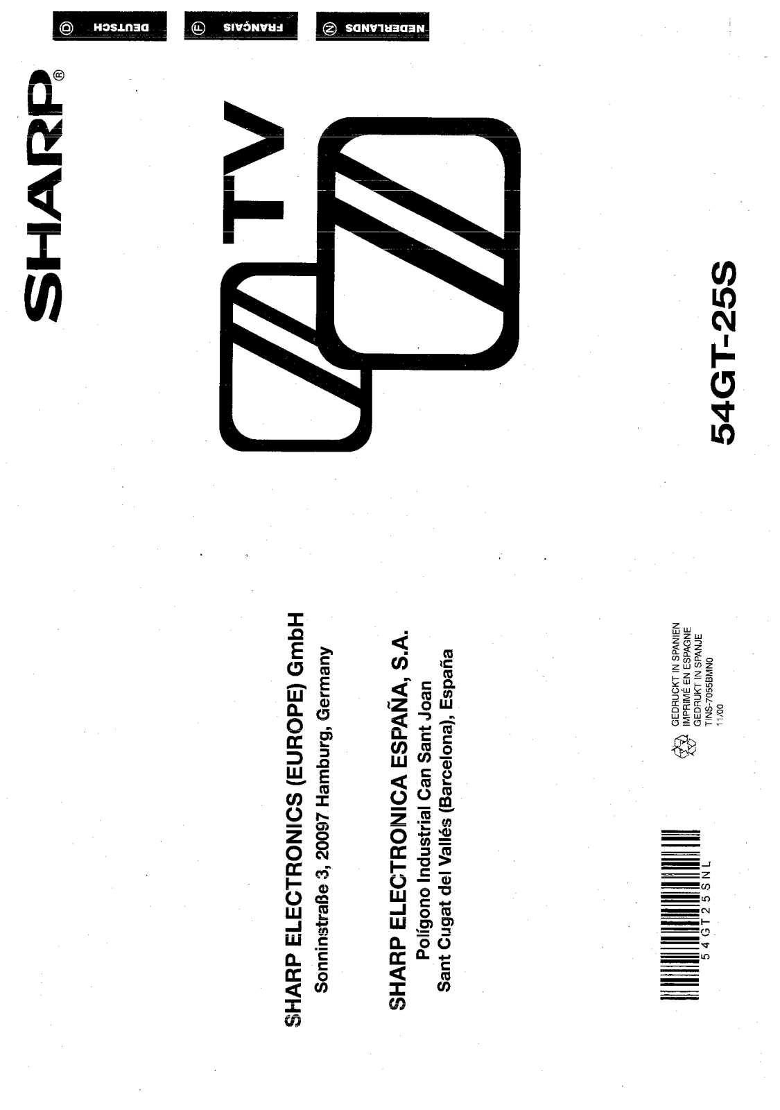 Sharp 54GT-25S User Manual