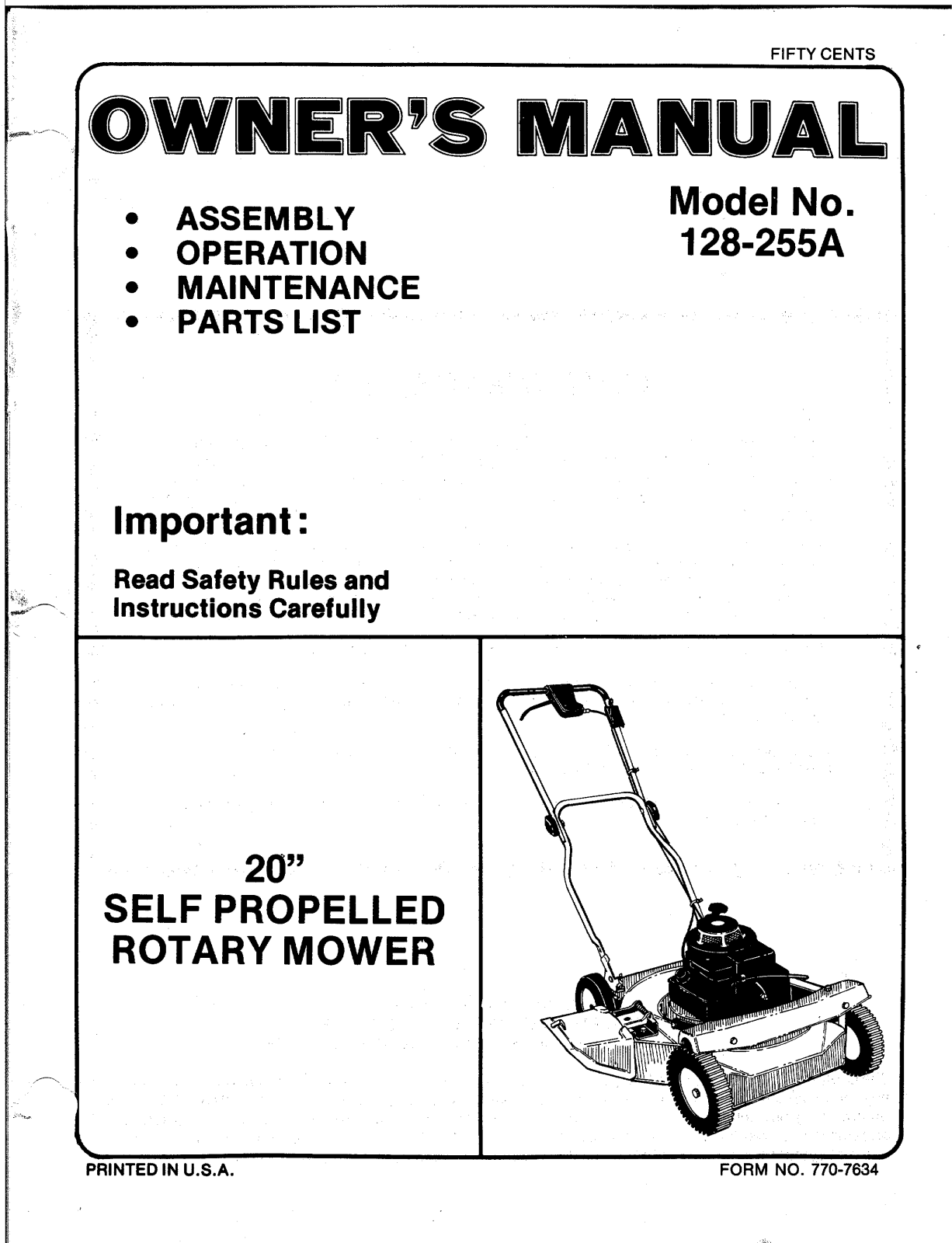 MTD 128-255A User Manual