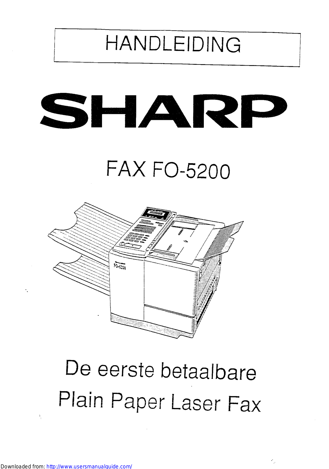 SHARP FO-5200 User Manual