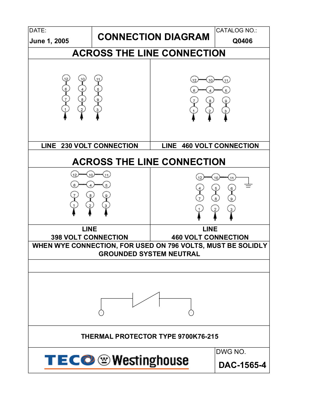 Teco Q0406 Connection Diagram