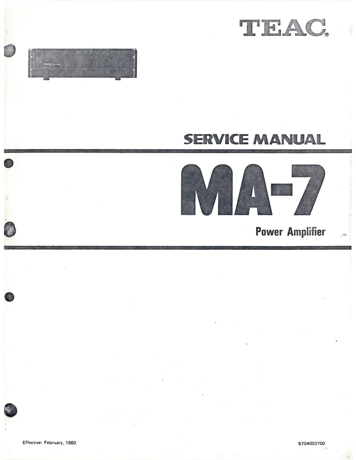 TEAC MA-7 Service manual