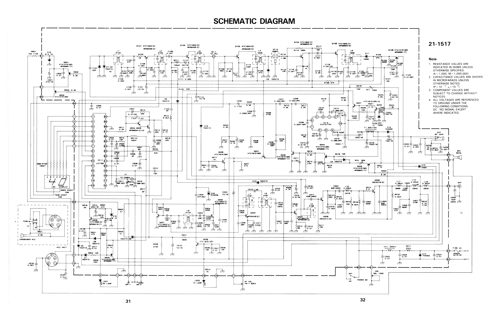 Realistic TRC-477 Schematic