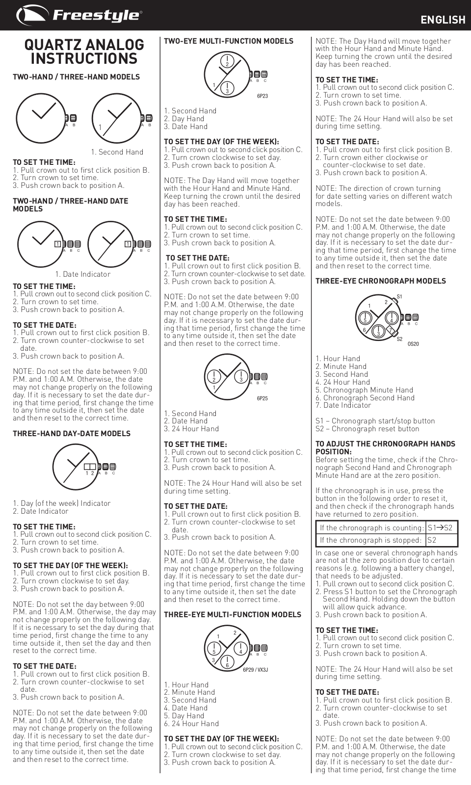 Freestyle Quartz Analog User Manual