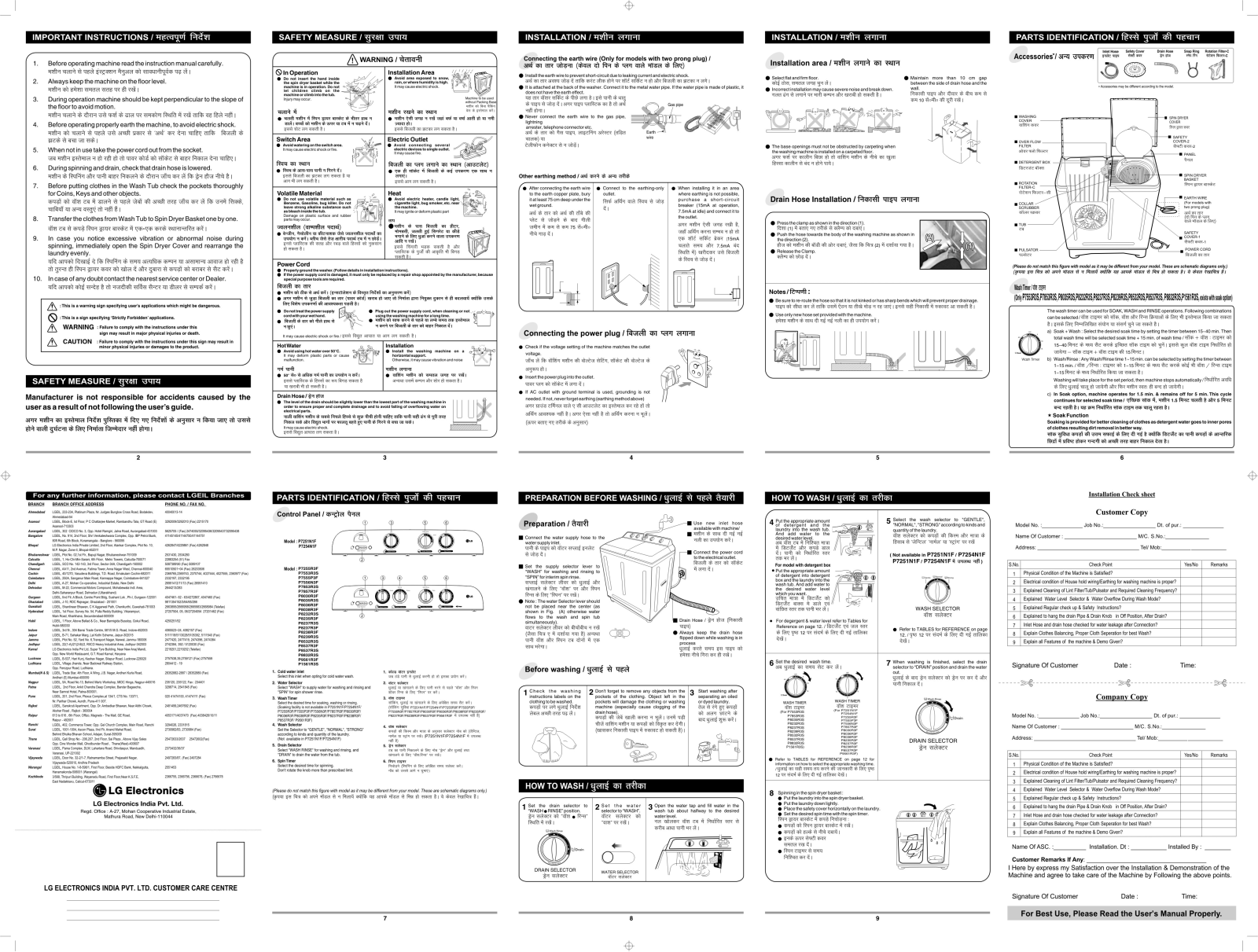 LG P8537R3S, P8238R3F Owner’s Manual