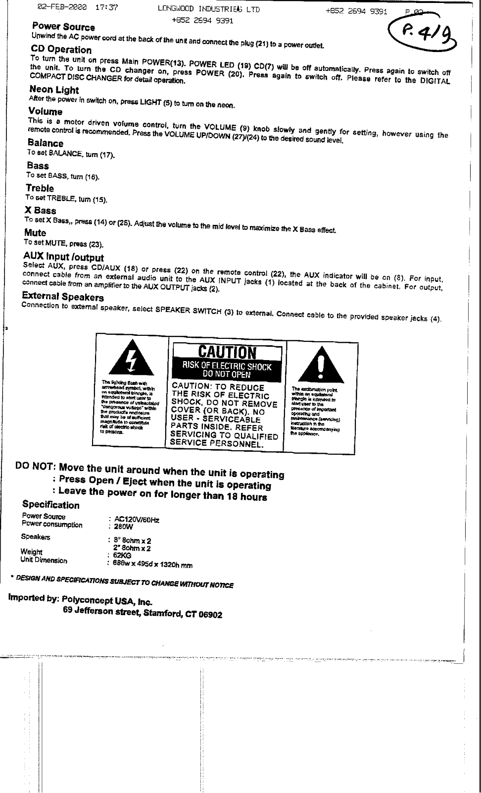 Polyconcept 843310 User Manual