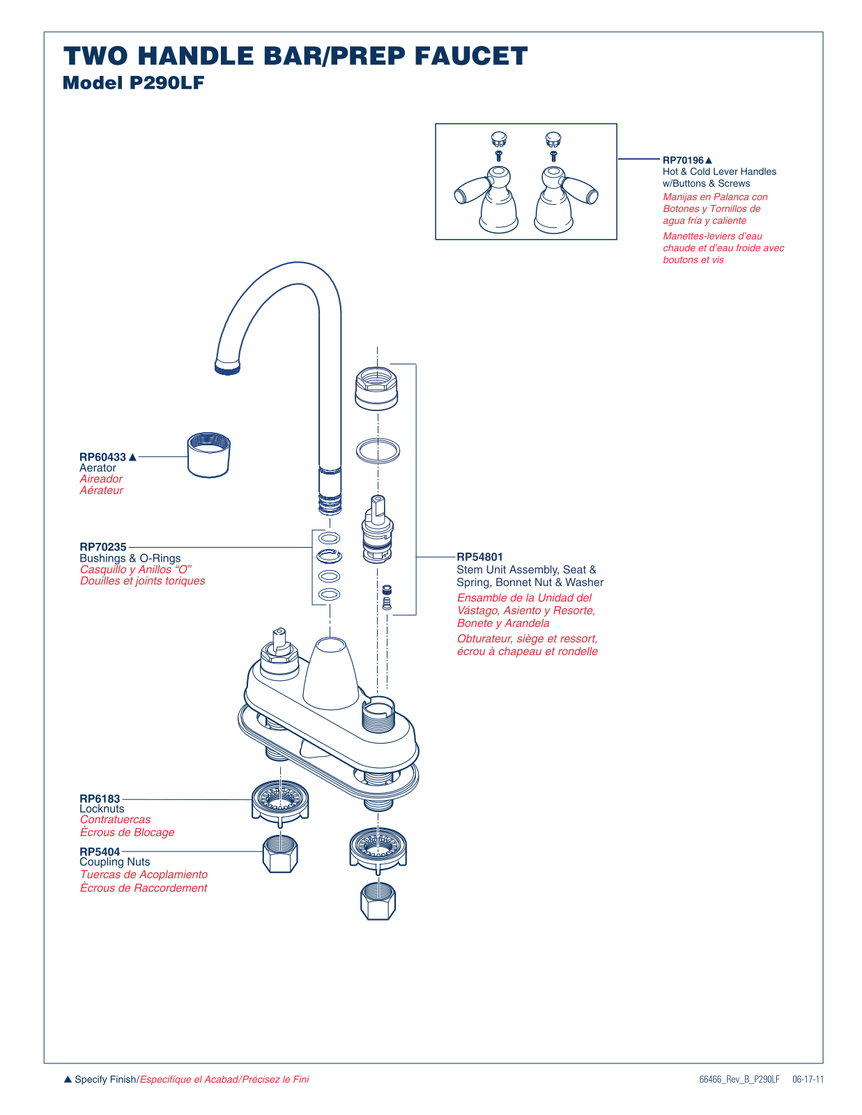 Peerless Faucets PEY1024 Exploded Parts - ManualMachine.com