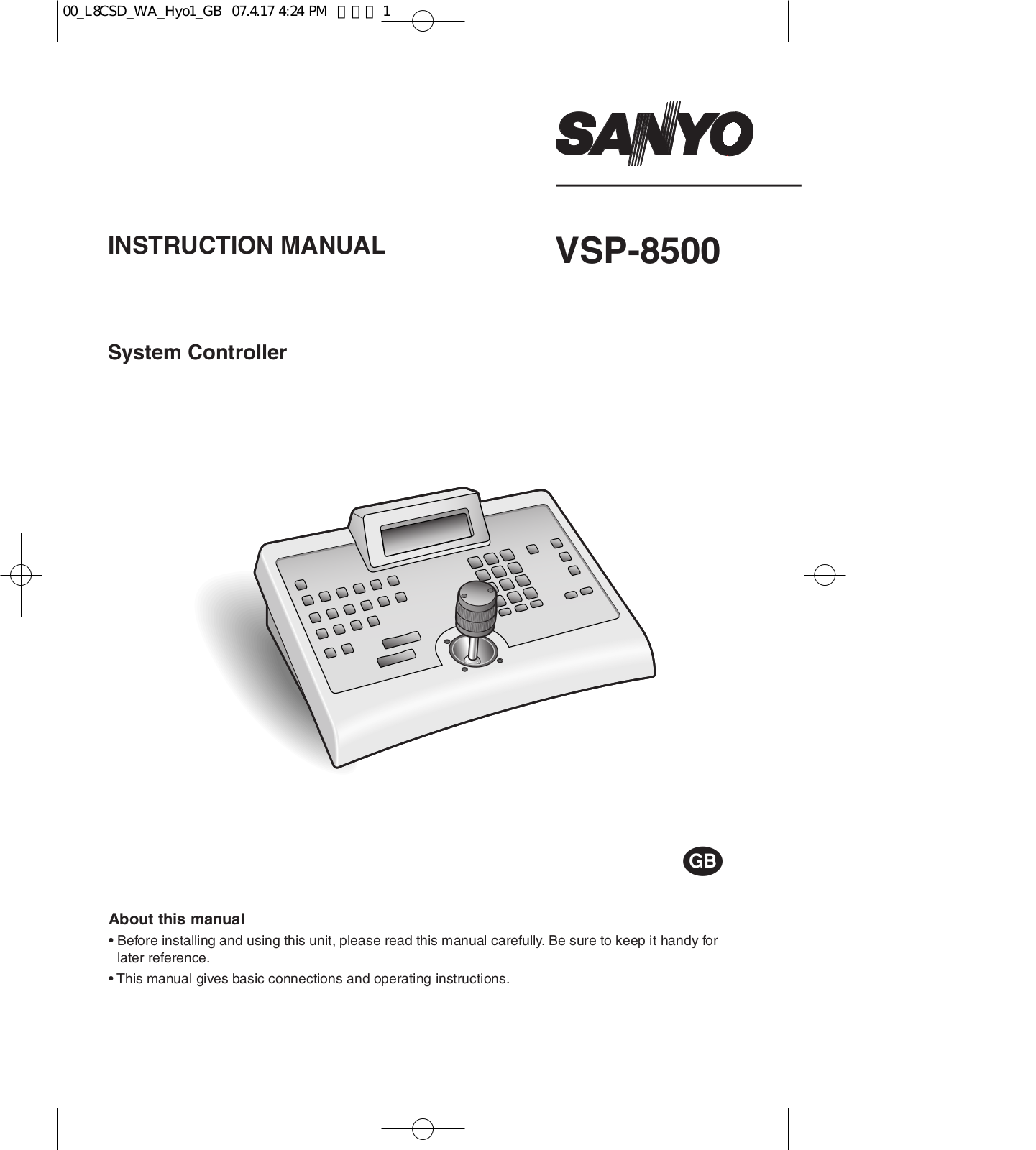 SANYO VSP-8500 User Manual