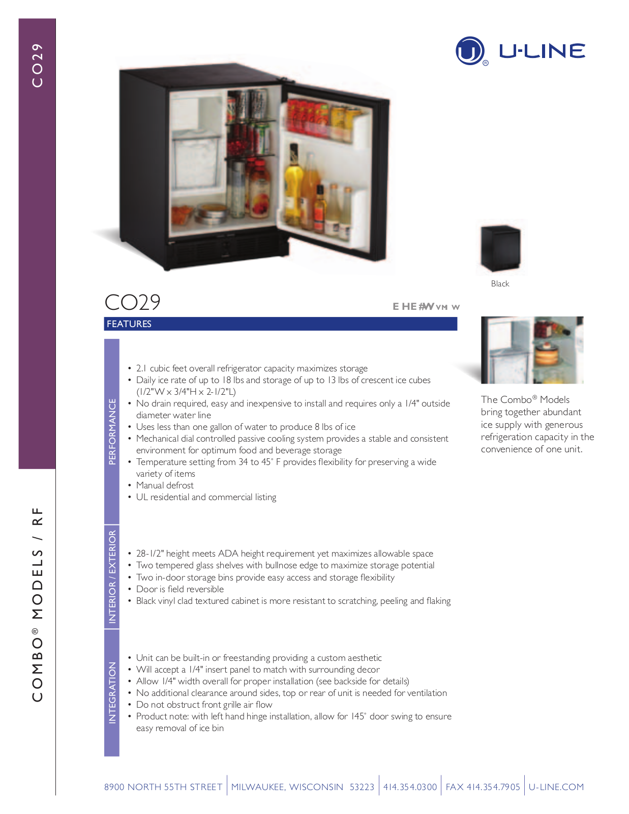 U-Line U-CO29B-00 User Manual