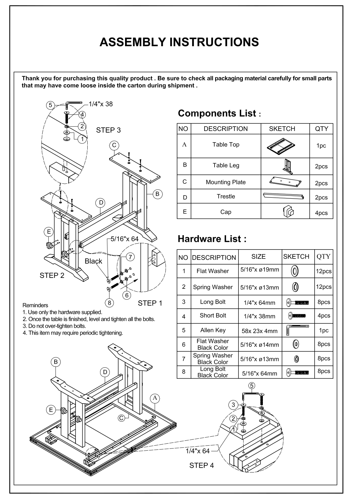 Steelside W005484387 Installation & Assembly - ManualMachine.com