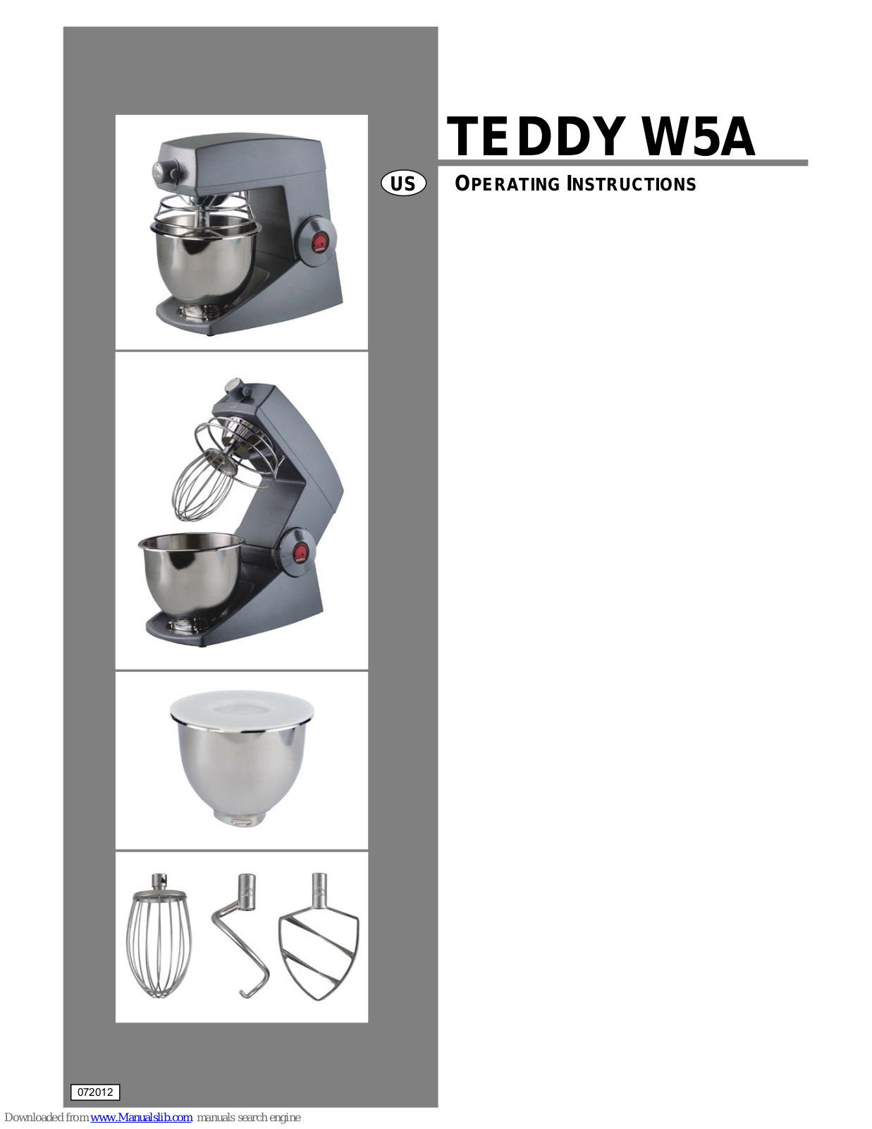 Varimixer TEDDY W5A Operating Instructions Manual