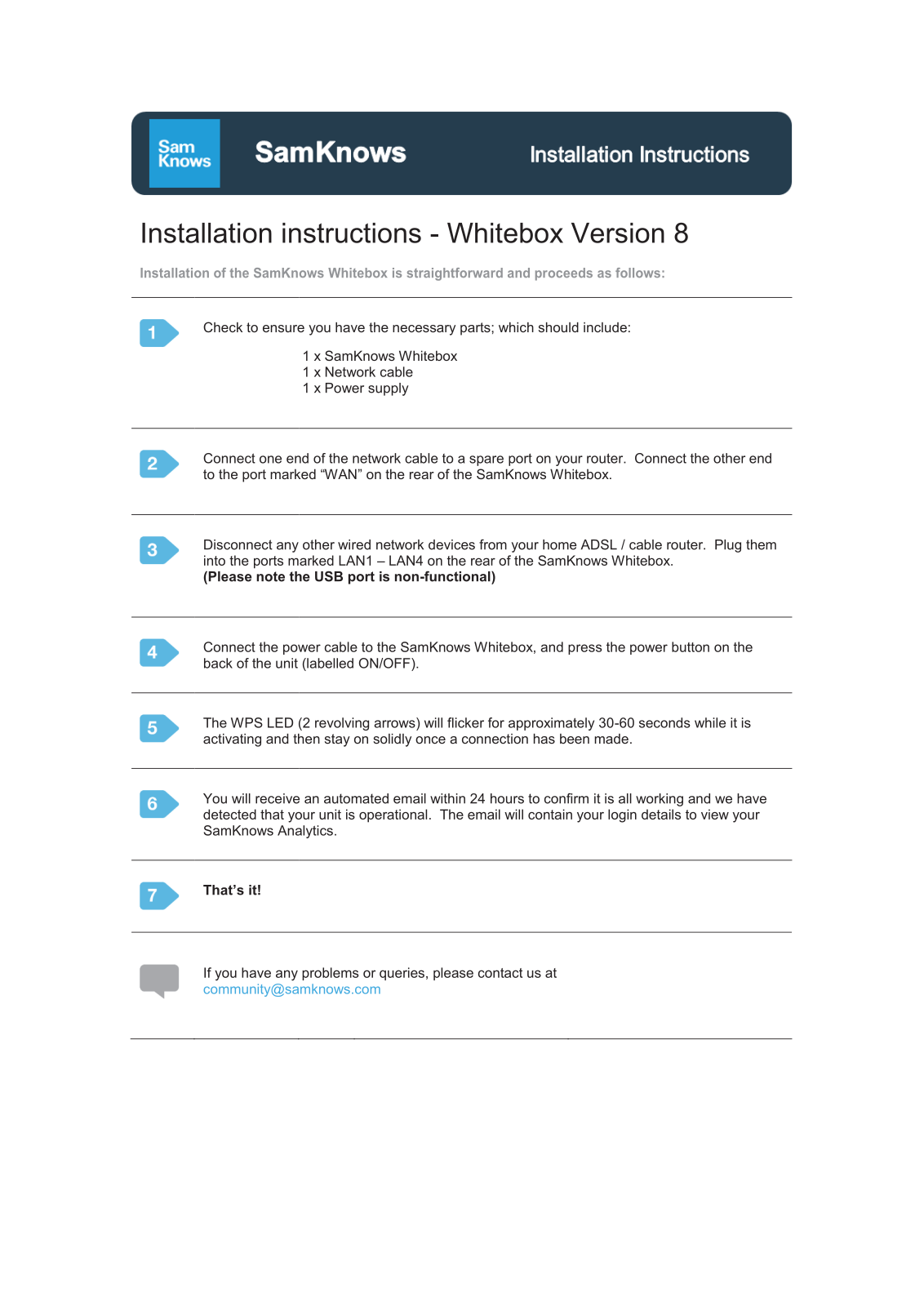SamKnows SK WB8V2 User Manual - ManualMachine.com