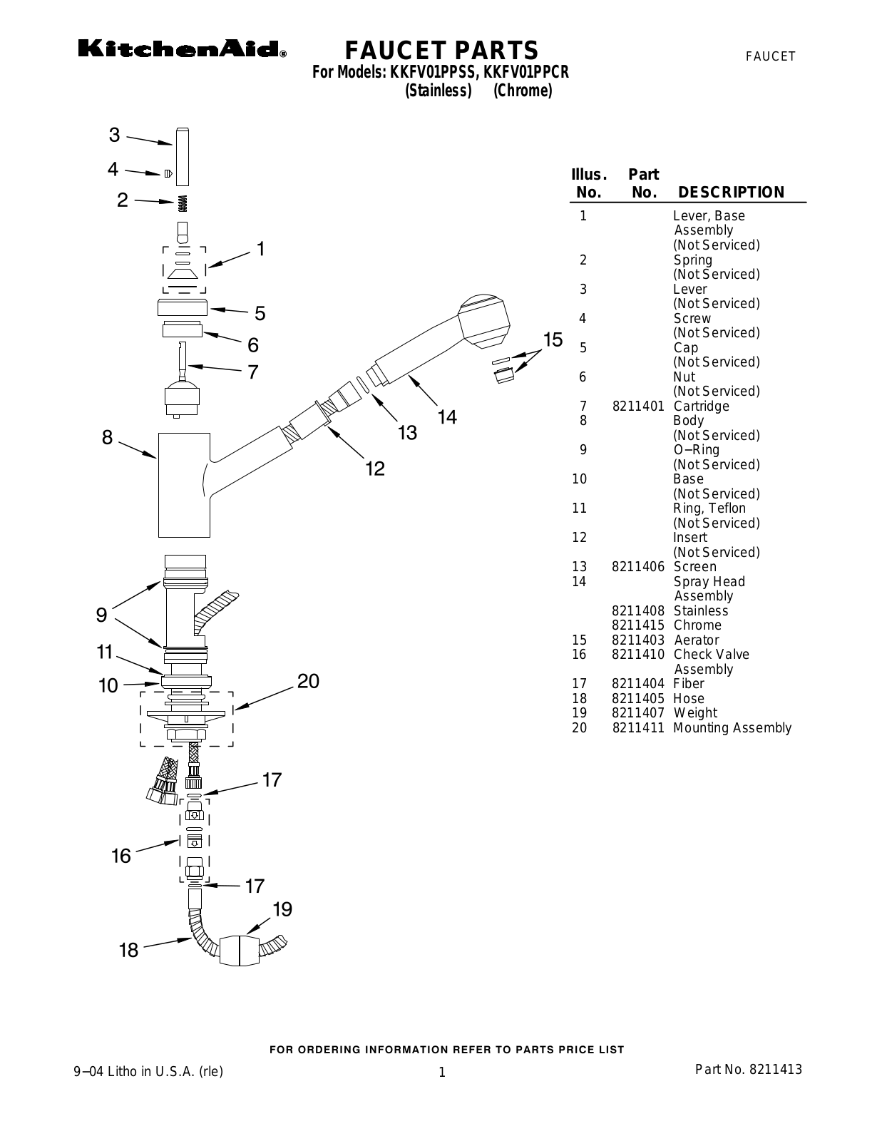 KitchenAid KKFV01PPSS, KKFV01PPCR User Manual