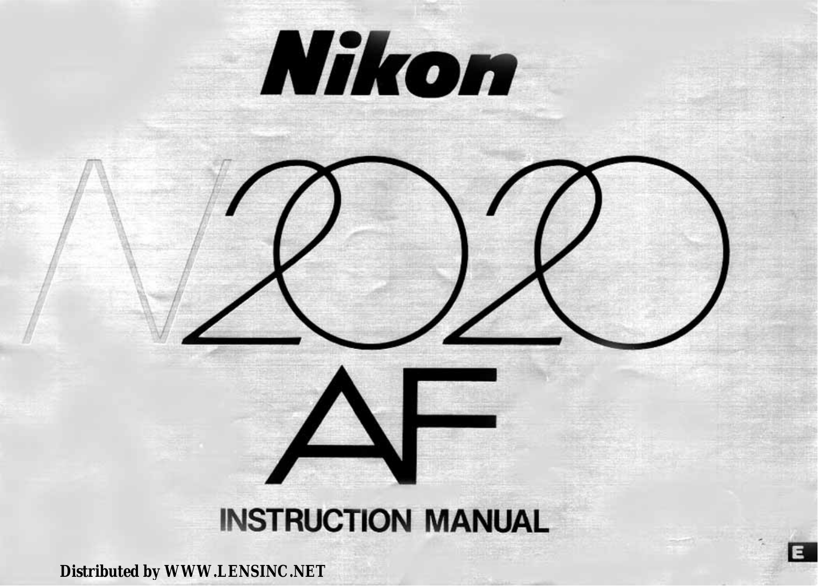 Nikon N2020 AF Operating Instructions